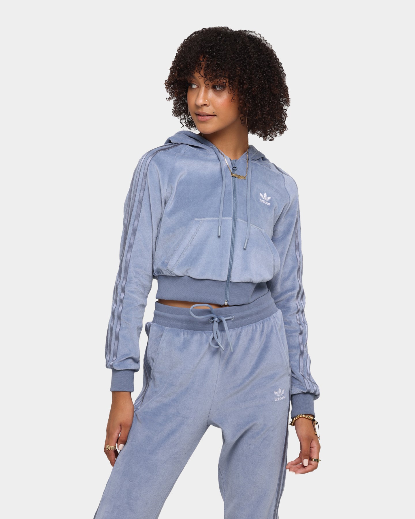 cropped adidas zip hoodie