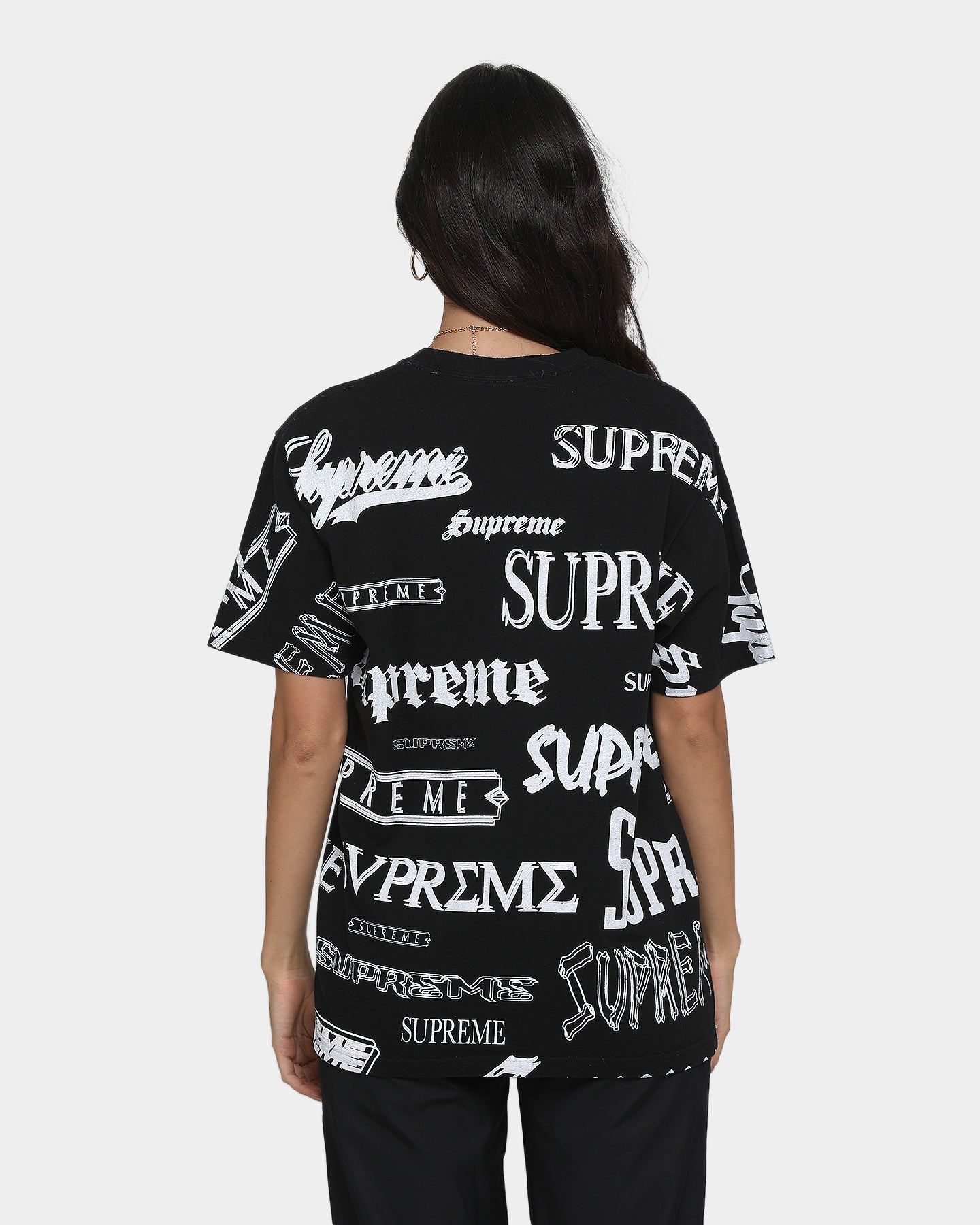 supreme multi logo tee black