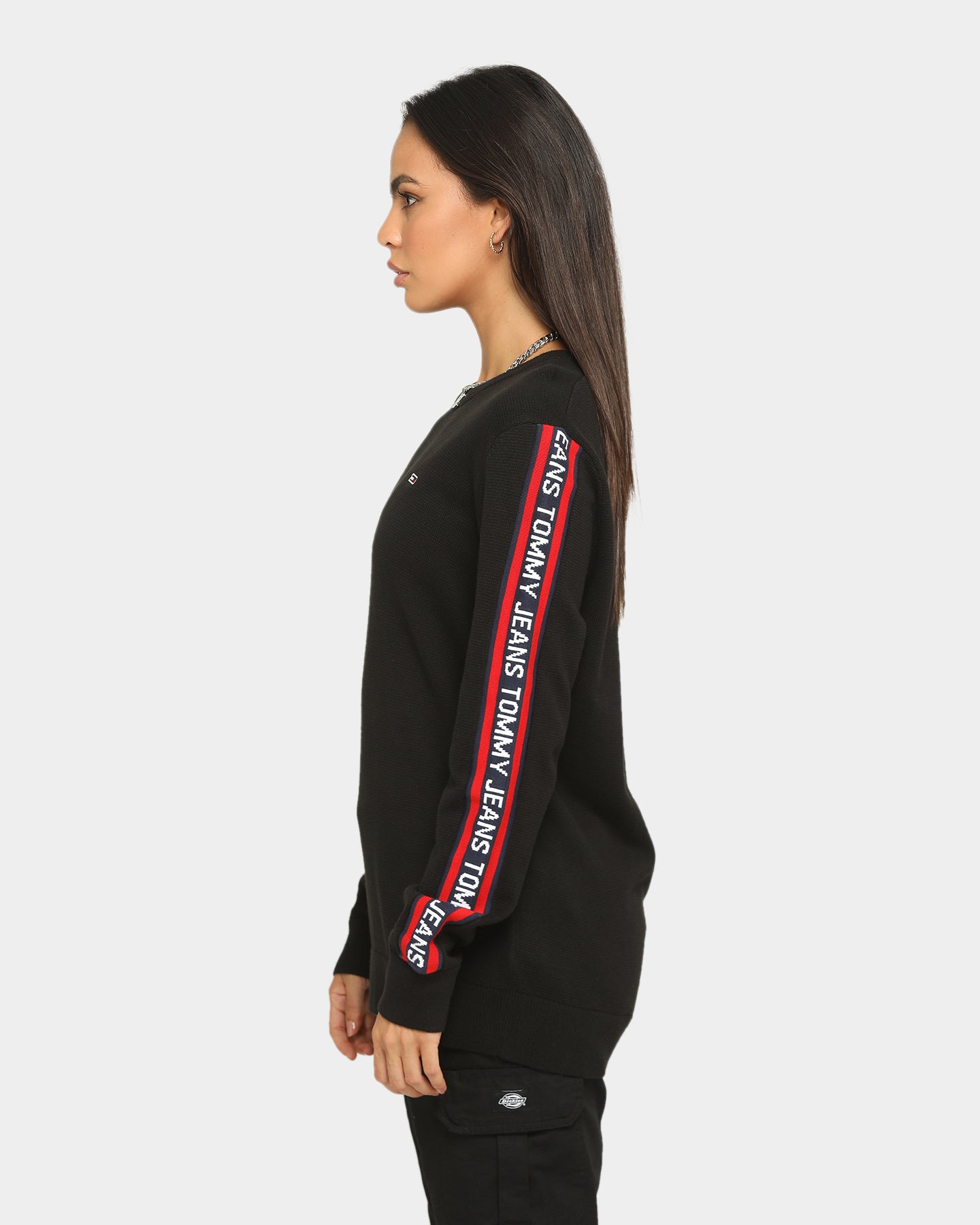 tommy jeans tape crew sweatshirt