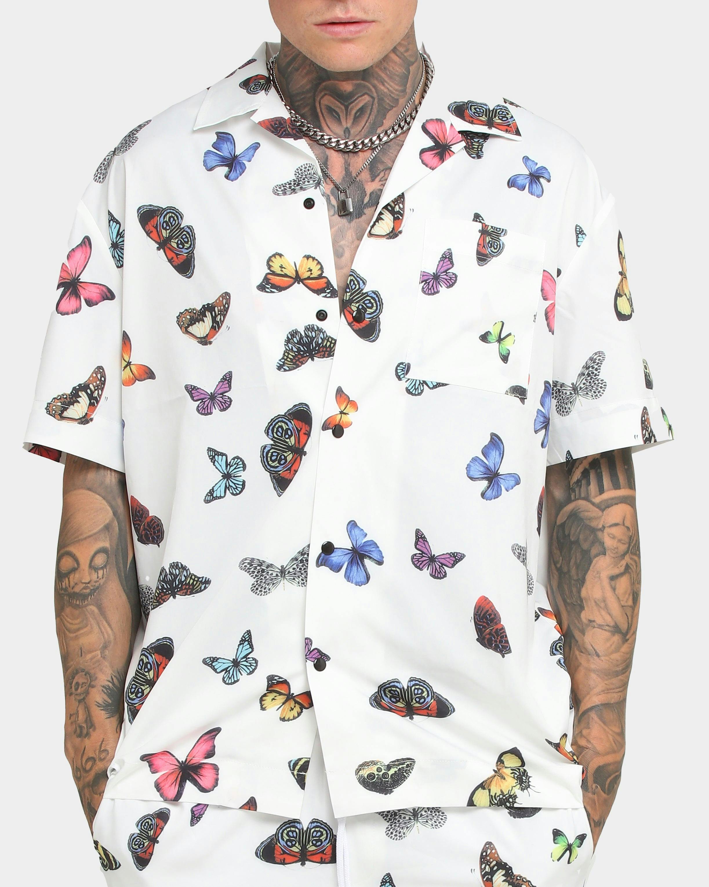 butterfly button up shirt