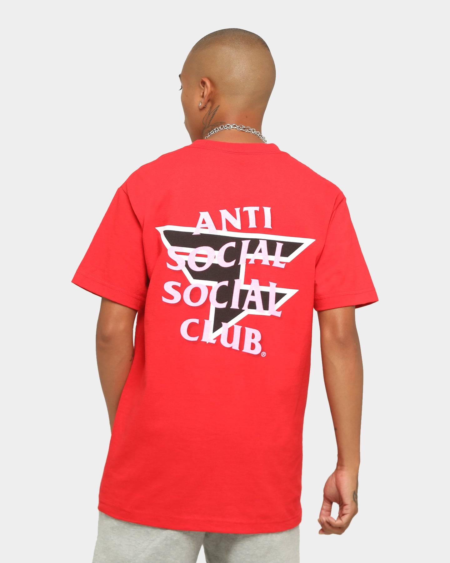 anti social social club red shirt