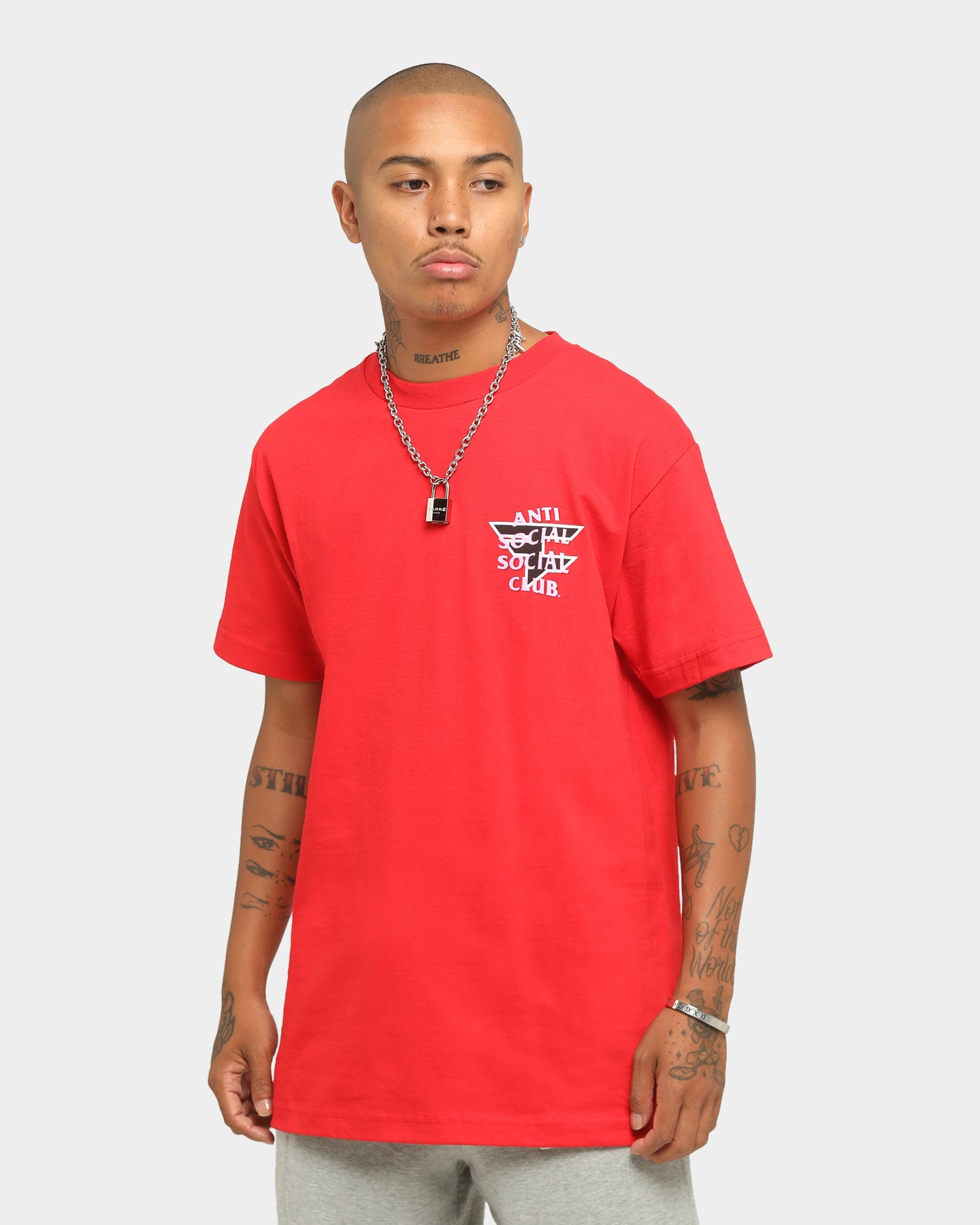 anti social social club red shirt