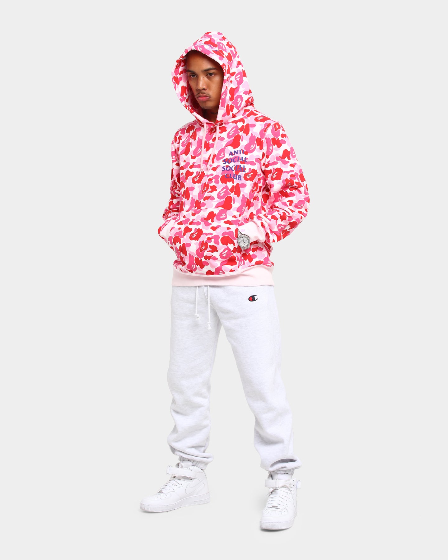 assc camo hoodie pink