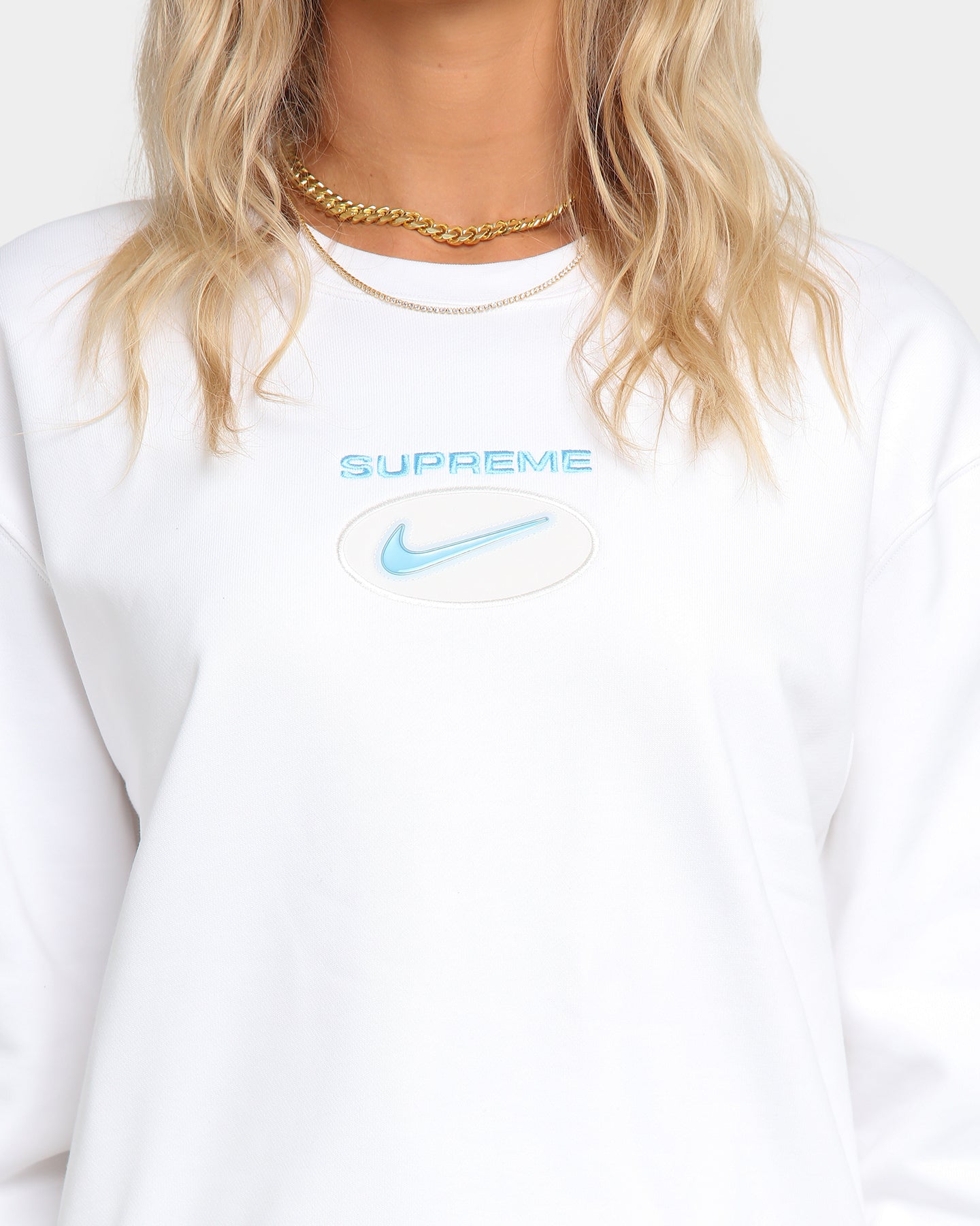 supreme nike jewel crewneck white