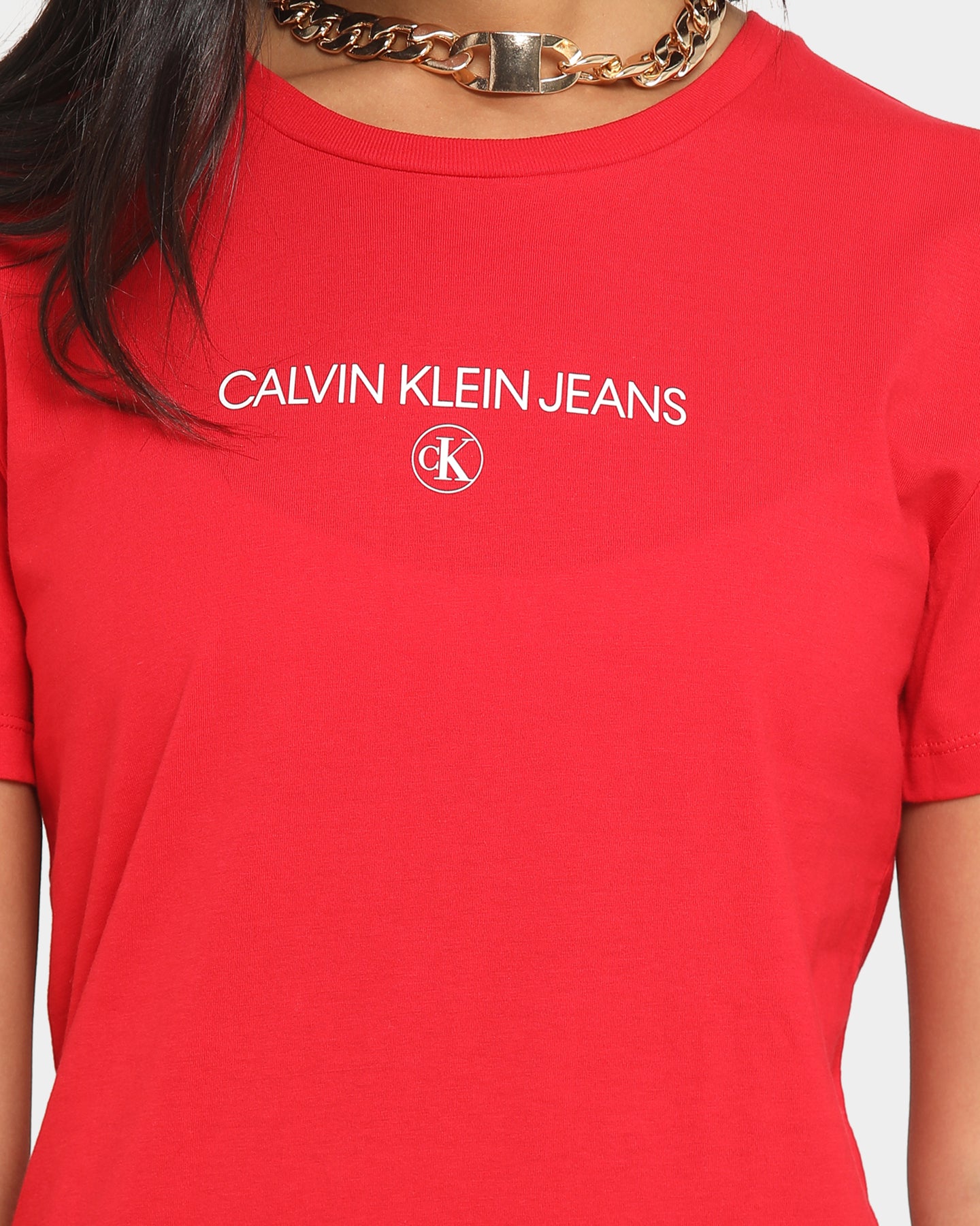 calvin klein red t shirt womens