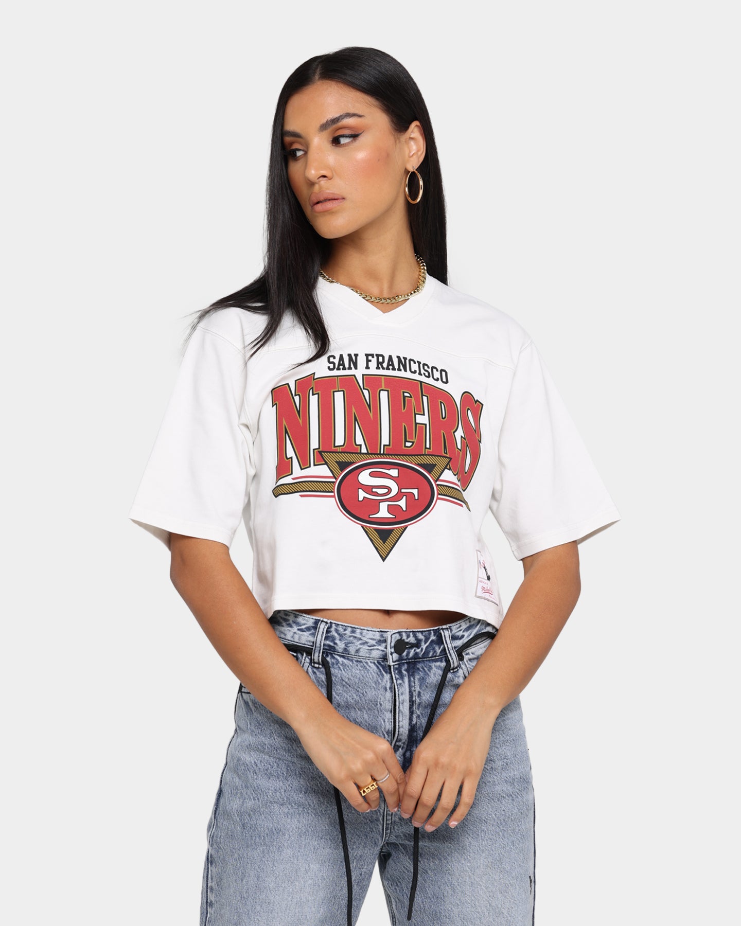 49ers off the shoulder shirt