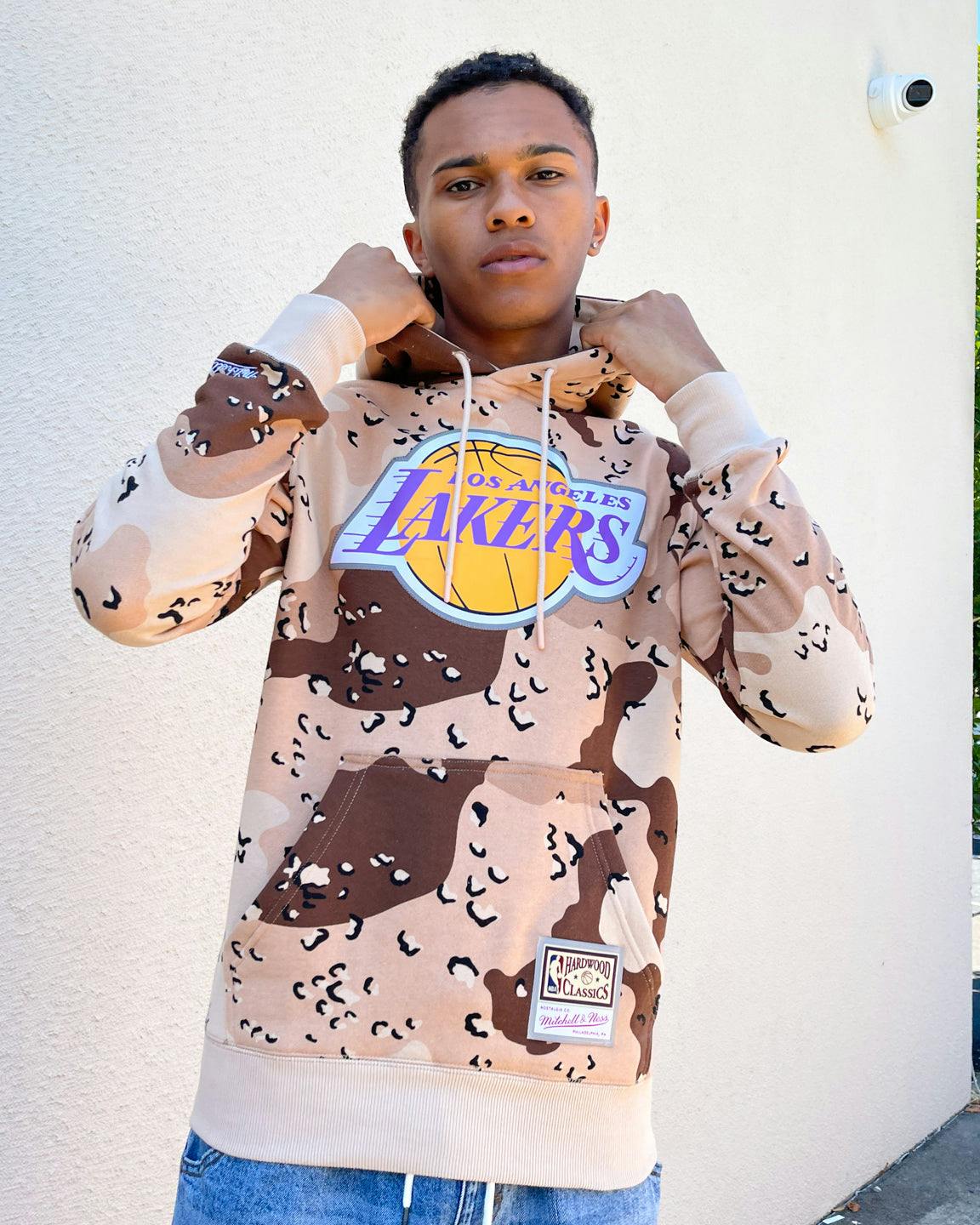 Mitchell & Ness Los Angeles Lakers Camo Reflective Hoodie Sand Camo