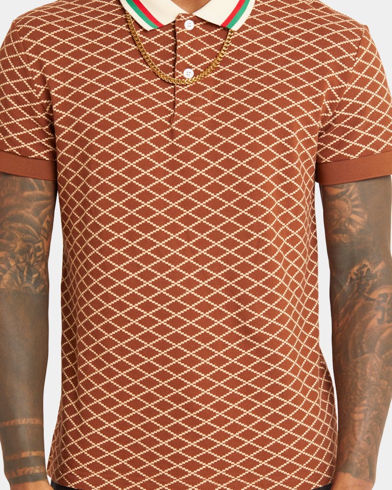 XXIII Printed Polo Brown