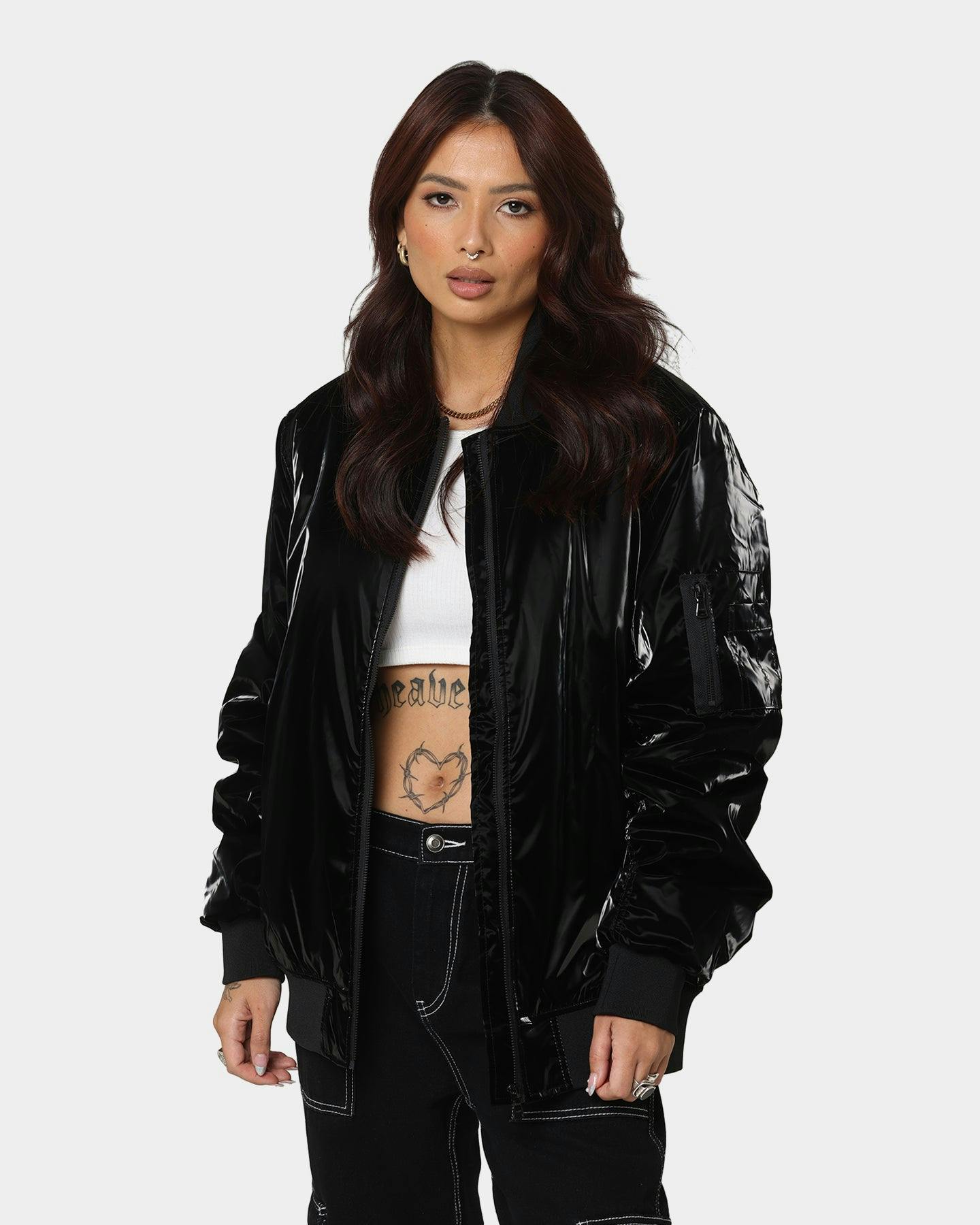 Saint Morta Gloss Bomber Jacket Black