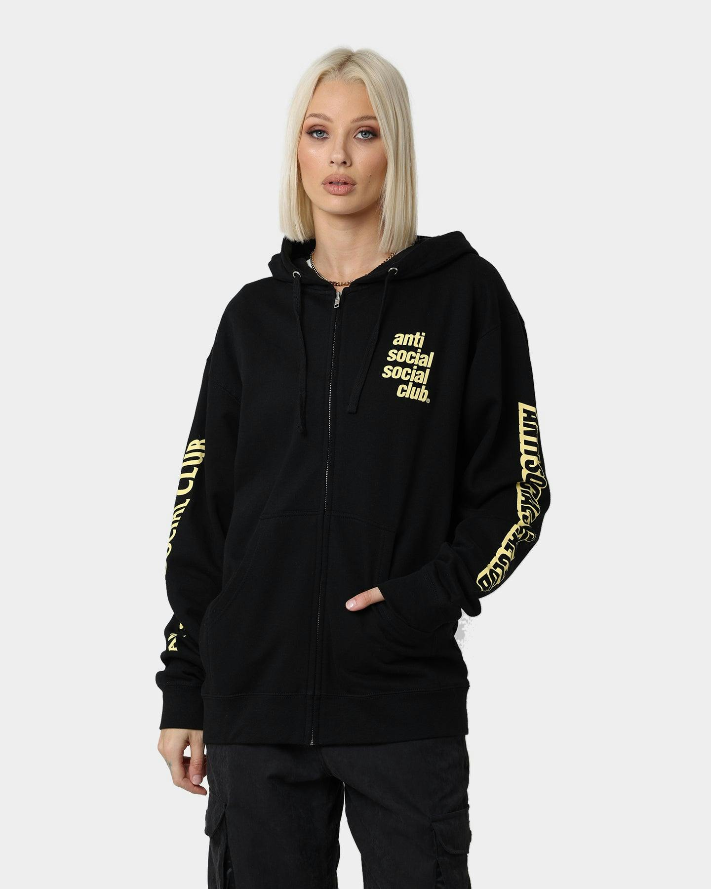 Anti Social Social Club Split Zip Hoodie Black