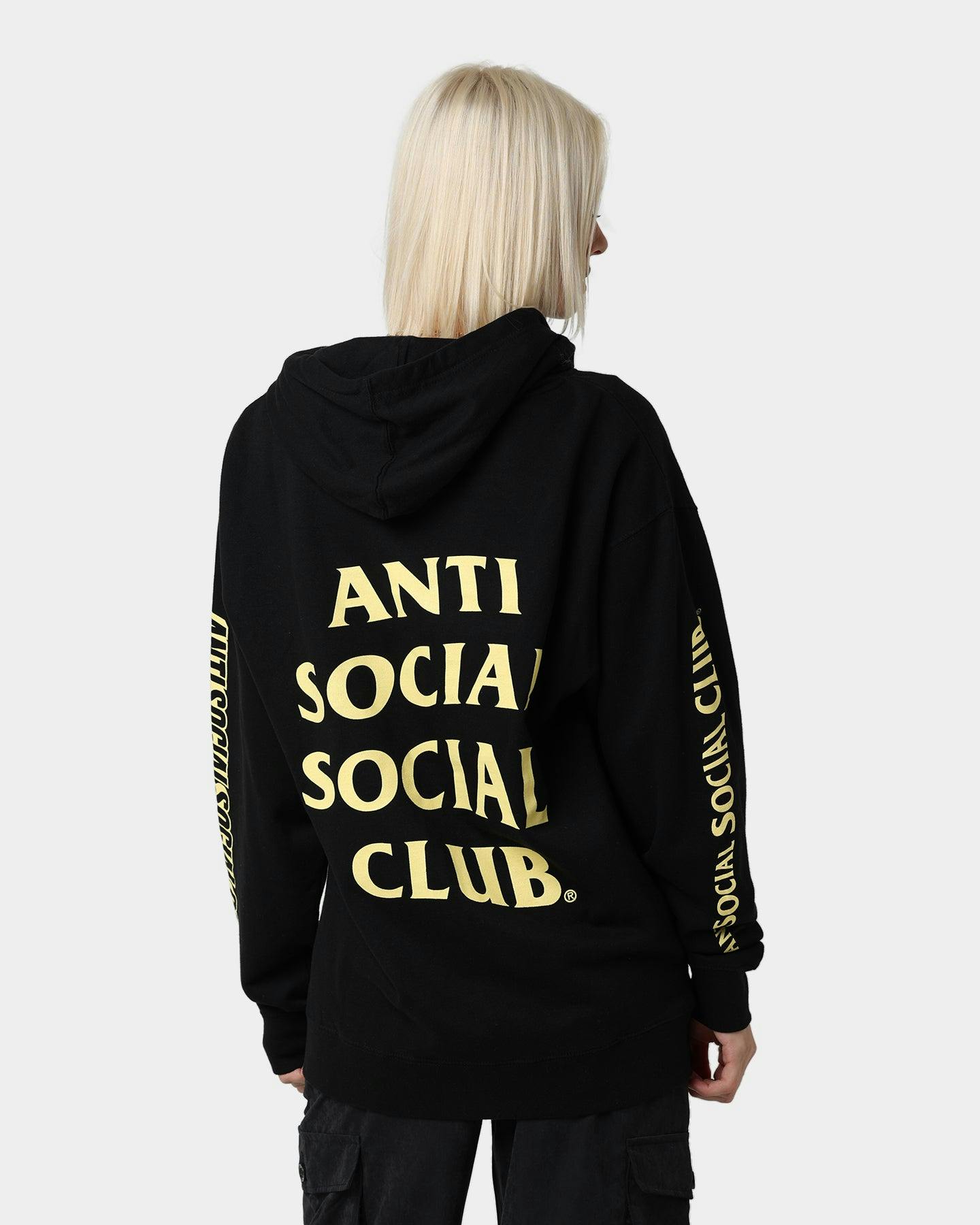 Anti Social Social Club Split Zip Hoodie Black