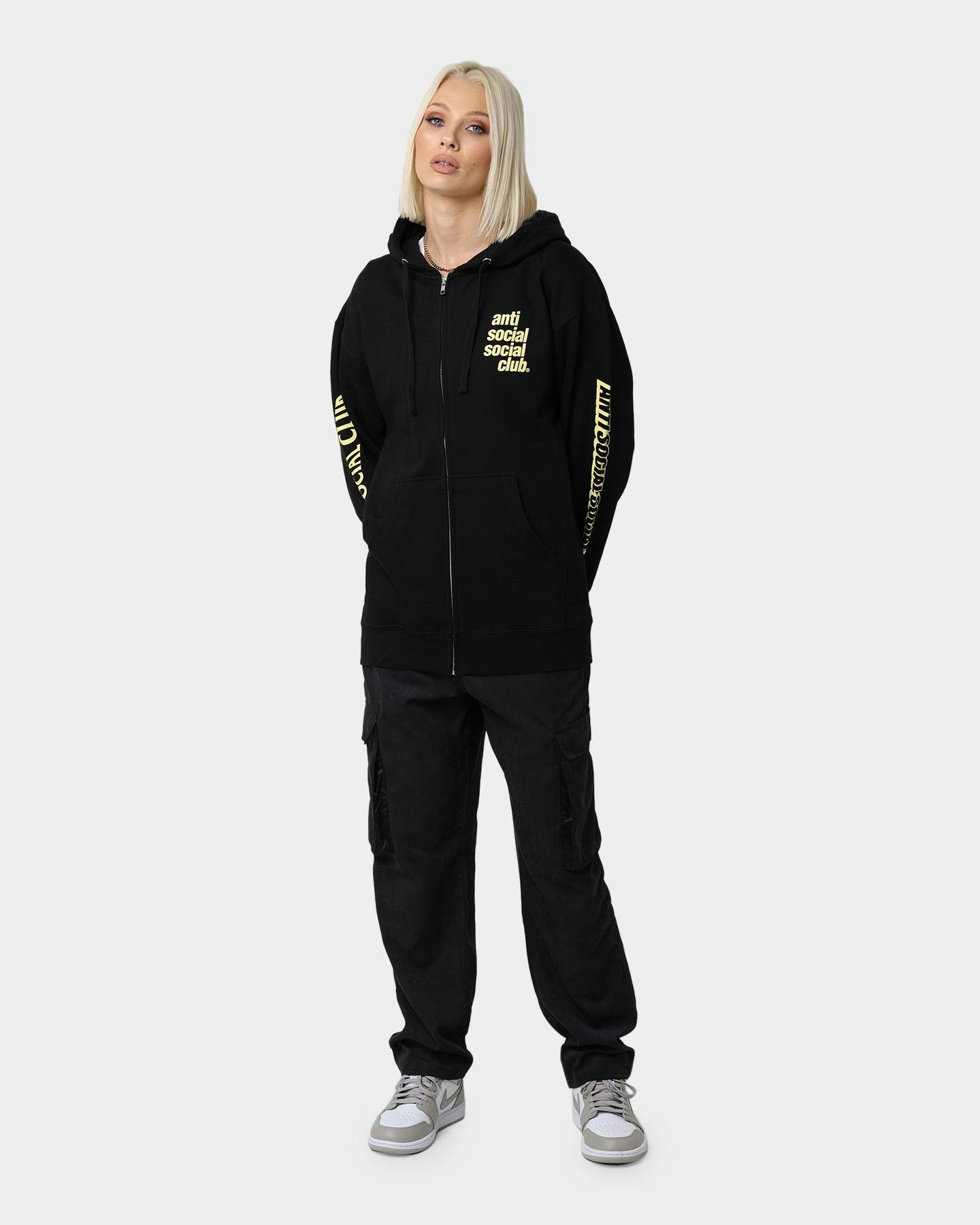 Anti Social Social Club Split Zip Hoodie Black