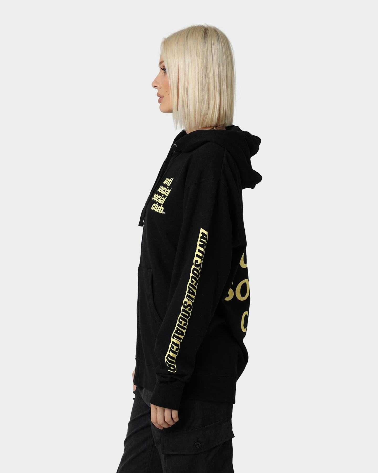 Anti Social Social Club Split Zip Hoodie Black