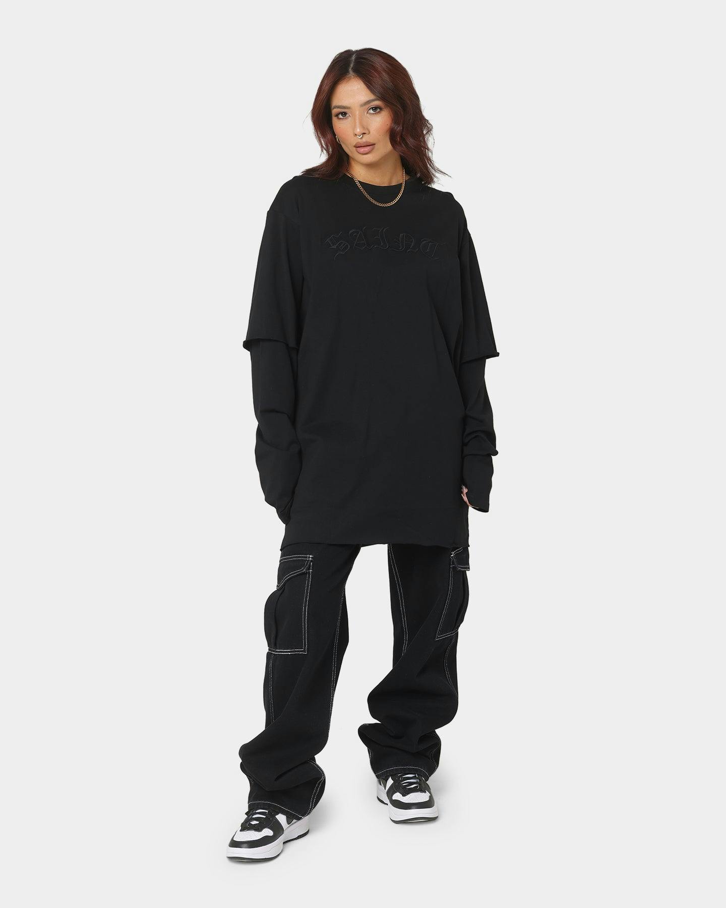 Saint Morta Jail Layered Long Sleeve T-Shirt Black/Black