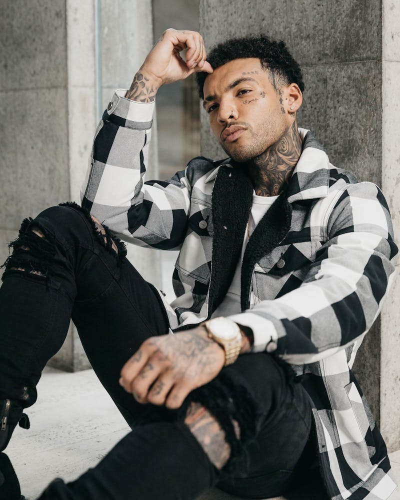 Saint Morta Checks Sherpa Jacket Black/White thumbnail - 1