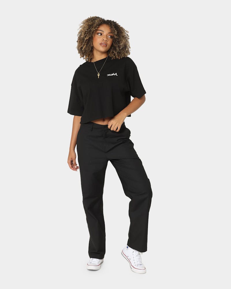 X-Girl Women's Jelly Logo Crop T-Shirt Black thumbnail - 1