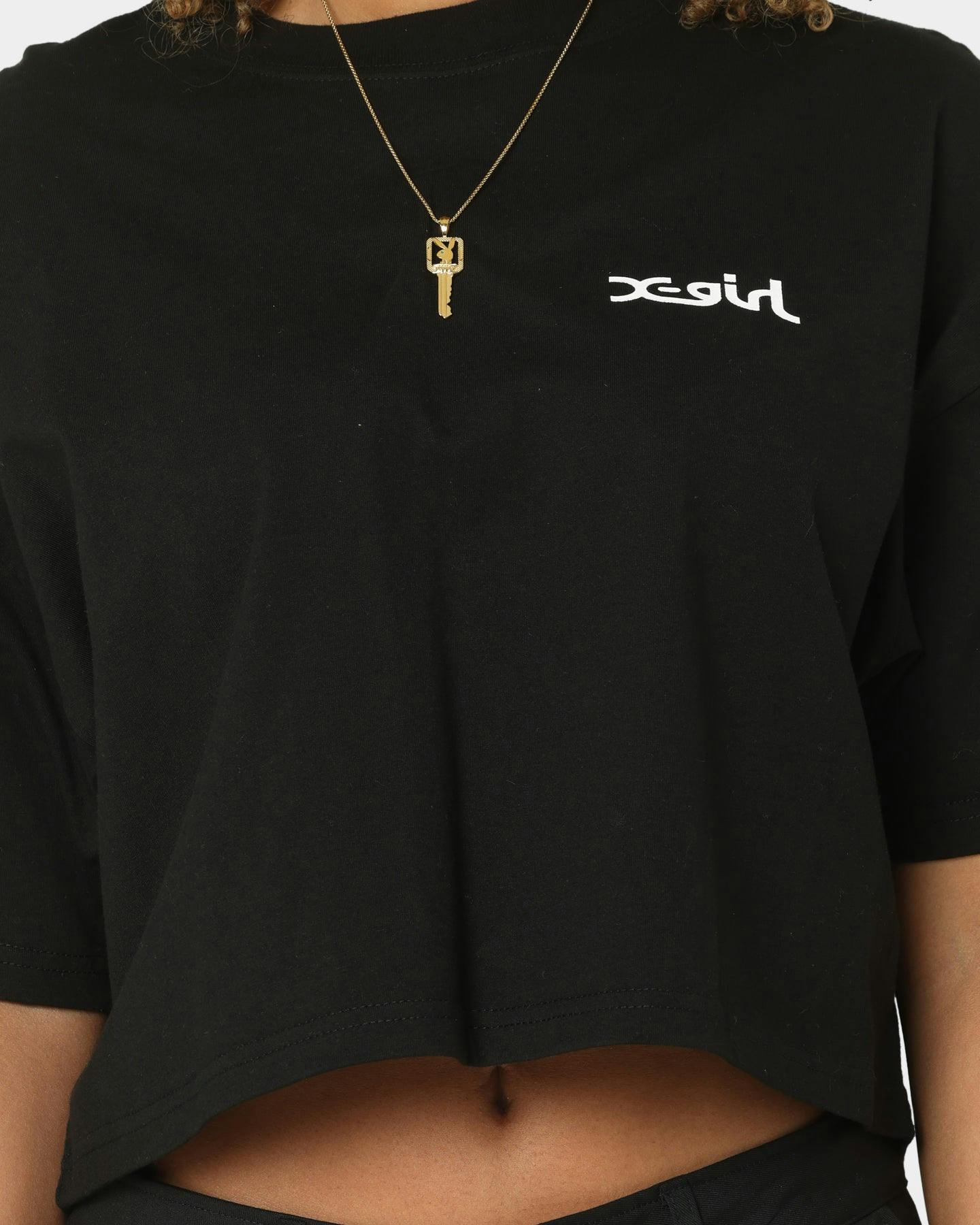 X-Girl Women's Jelly Logo Crop T-Shirt Black