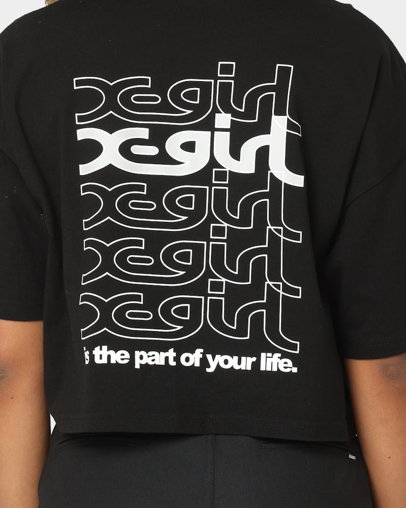 X-Girl Women's Jelly Logo Crop T-Shirt Black thumbnail - 3