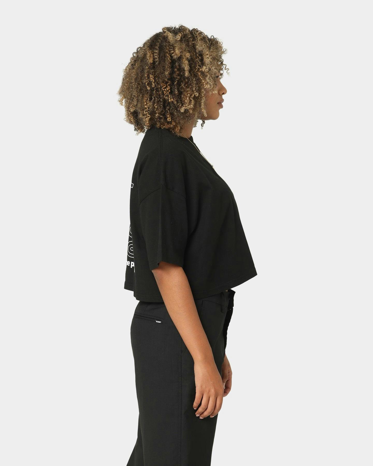 X-Girl Women's Jelly Logo Crop T-Shirt Black