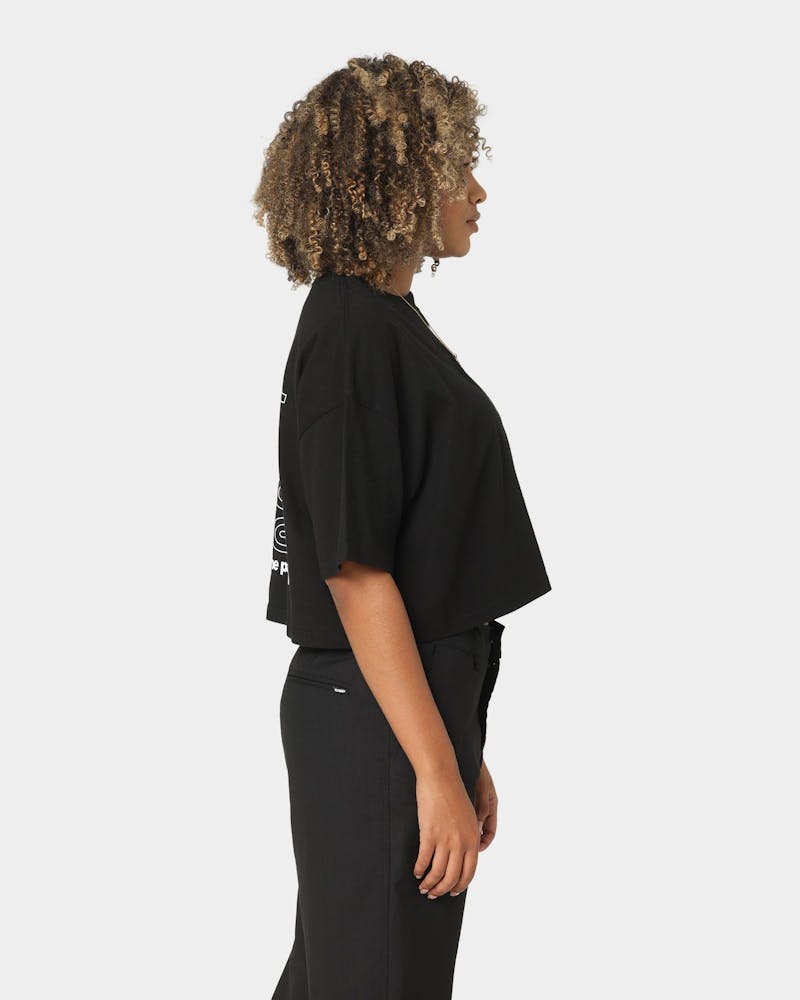 X-Girl Women's Jelly Logo Crop T-Shirt Black thumbnail - 4