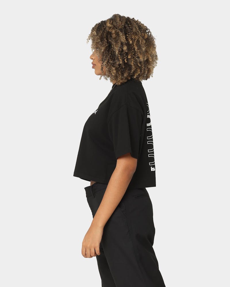 X-Girl Women's Jelly Logo Crop T-Shirt Black thumbnail - 5