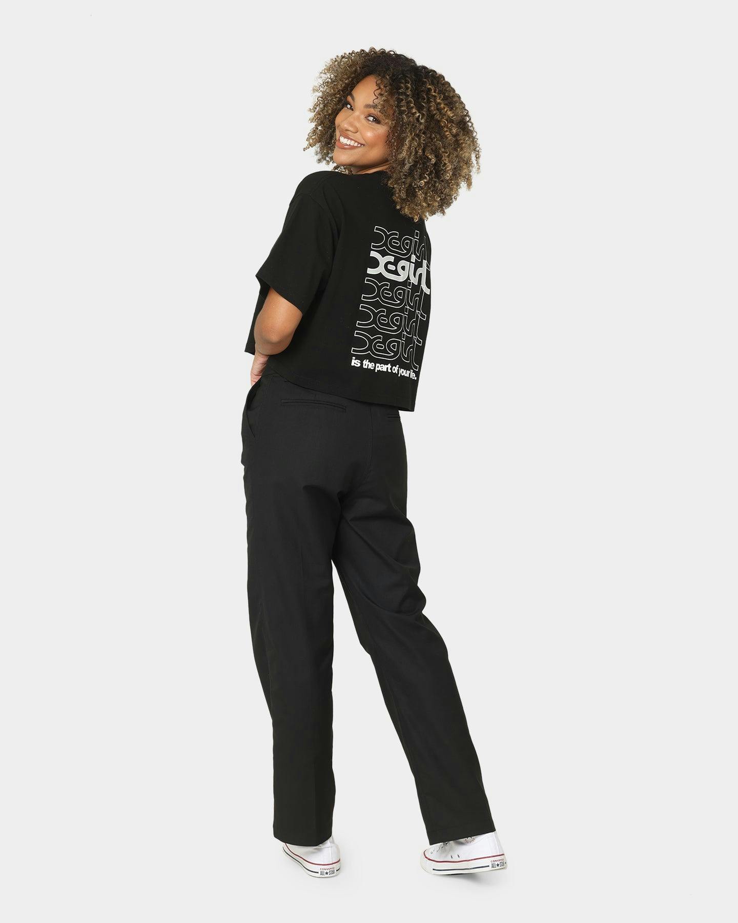 X-Girl Women's Jelly Logo Crop T-Shirt Black