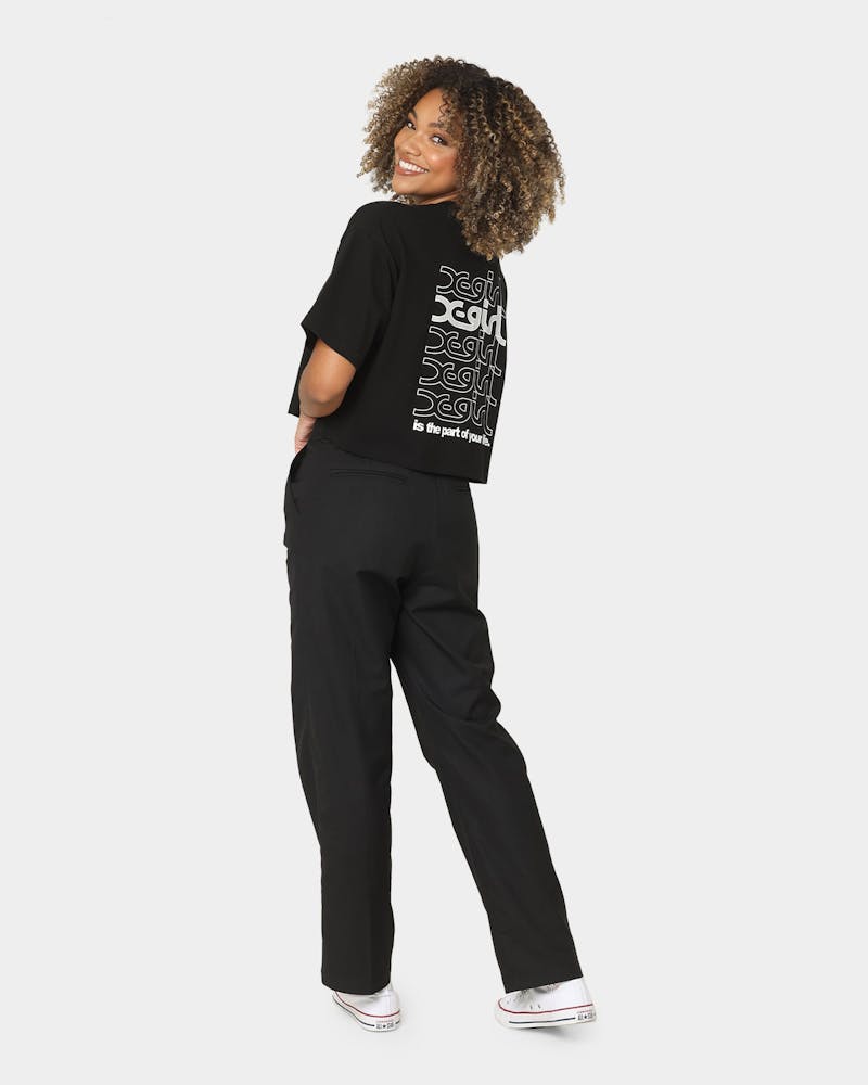 X-Girl Women's Jelly Logo Crop T-Shirt Black thumbnail - 6