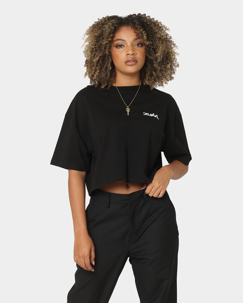 X-Girl Women's Jelly Logo Crop T-Shirt Black thumbnail - 7