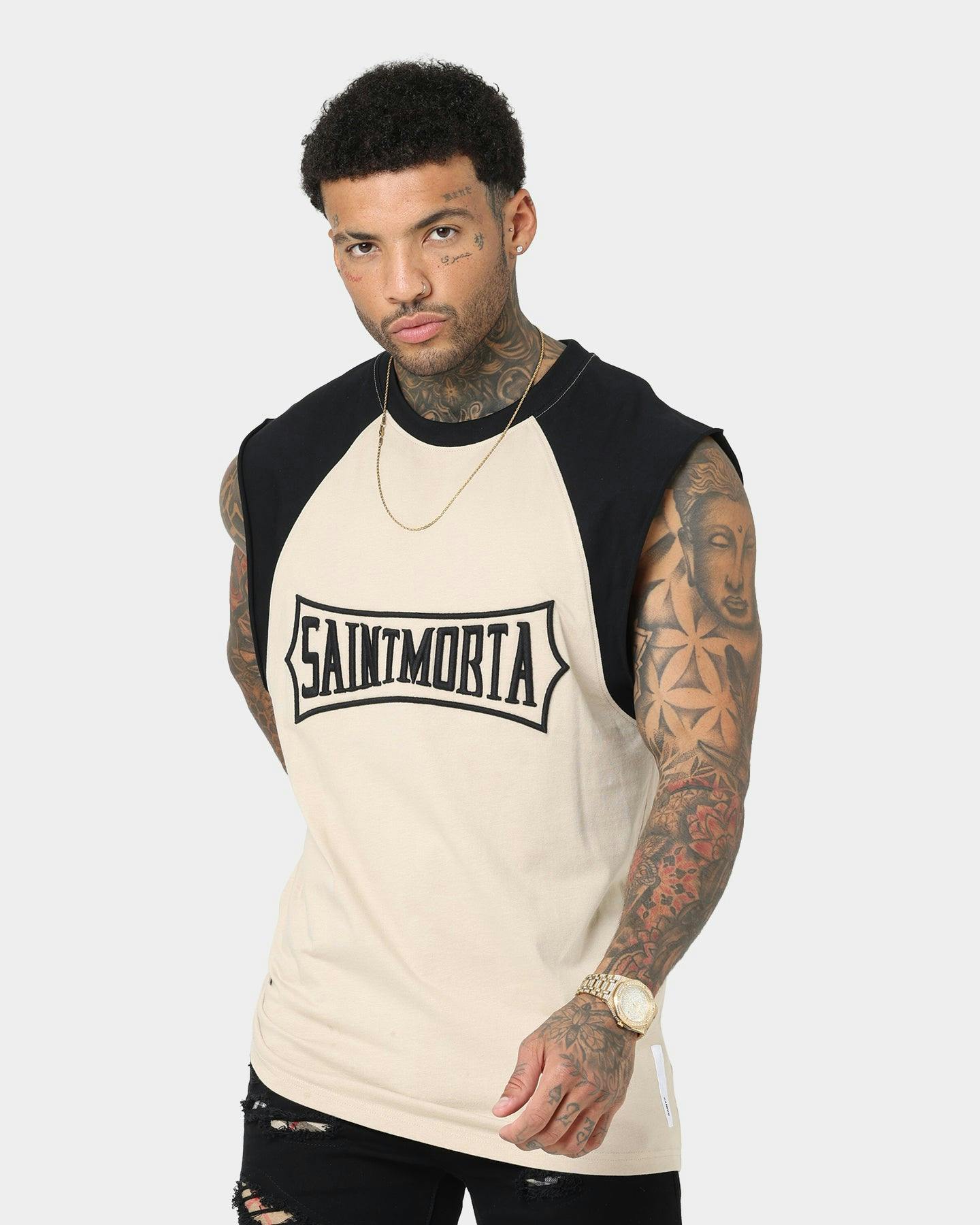 Saint Morta Ceremony Raglan Muscle T-Shirt Black/Stone