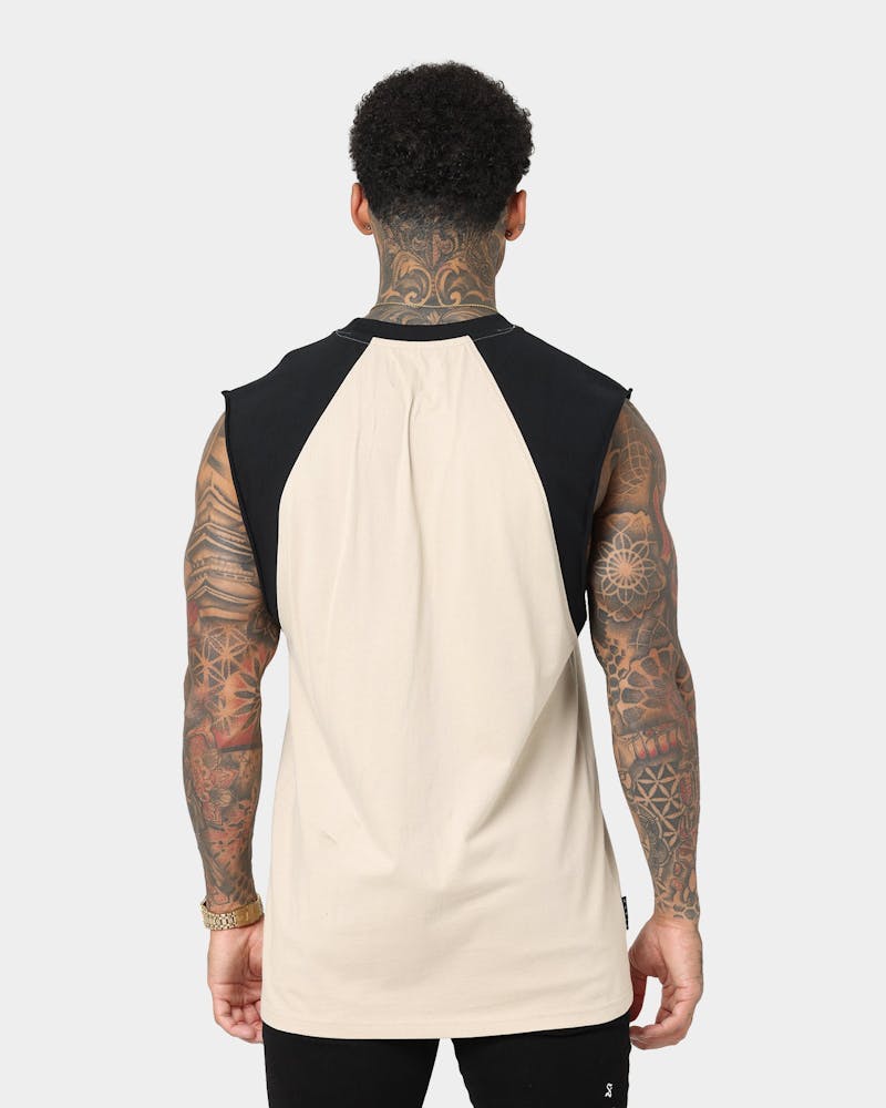 Saint Morta Ceremony Raglan Muscle T-Shirt Black/Stone thumbnail - 3