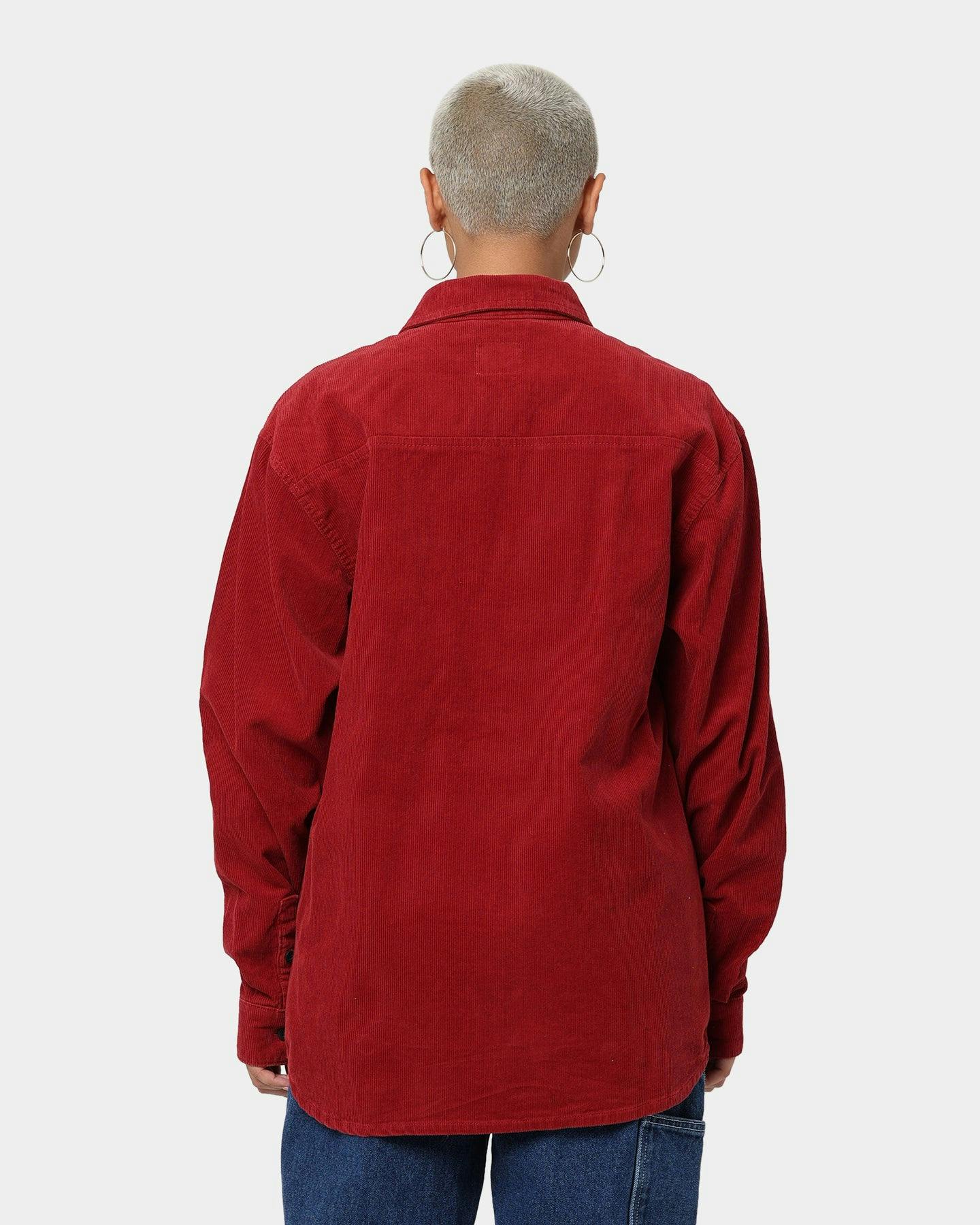 Karl Kani Chest Signature Corduroy Shirt Dark Red