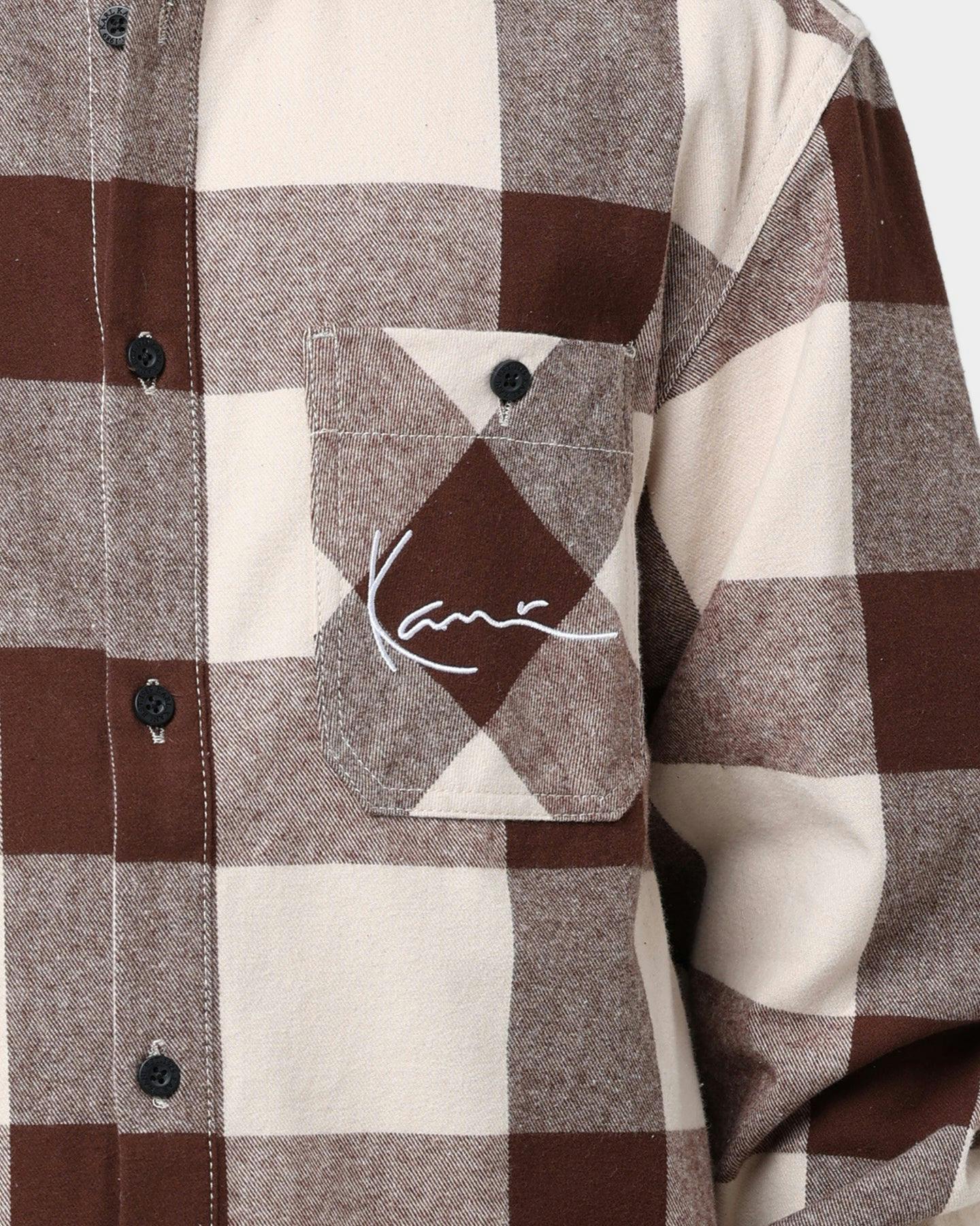 Karl Kani Chest Signature Flannel Shirt Cream