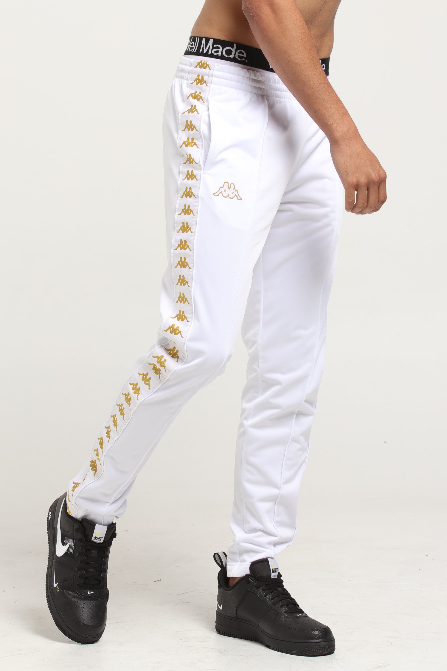kappa white and gold tracksuit