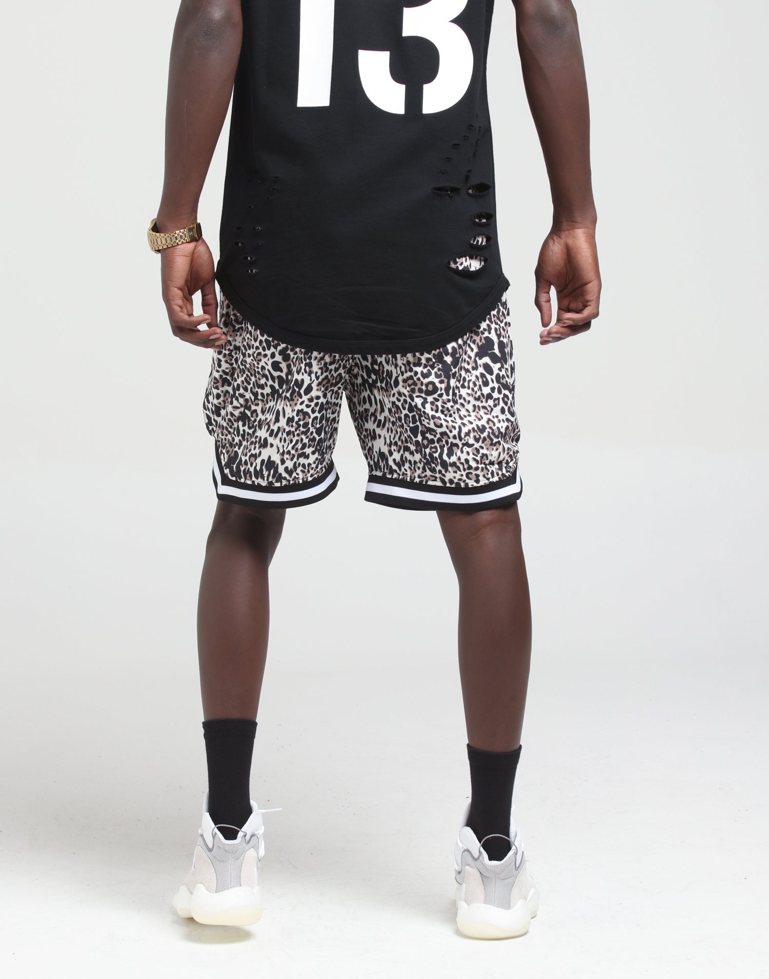 leopard print basketball shorts