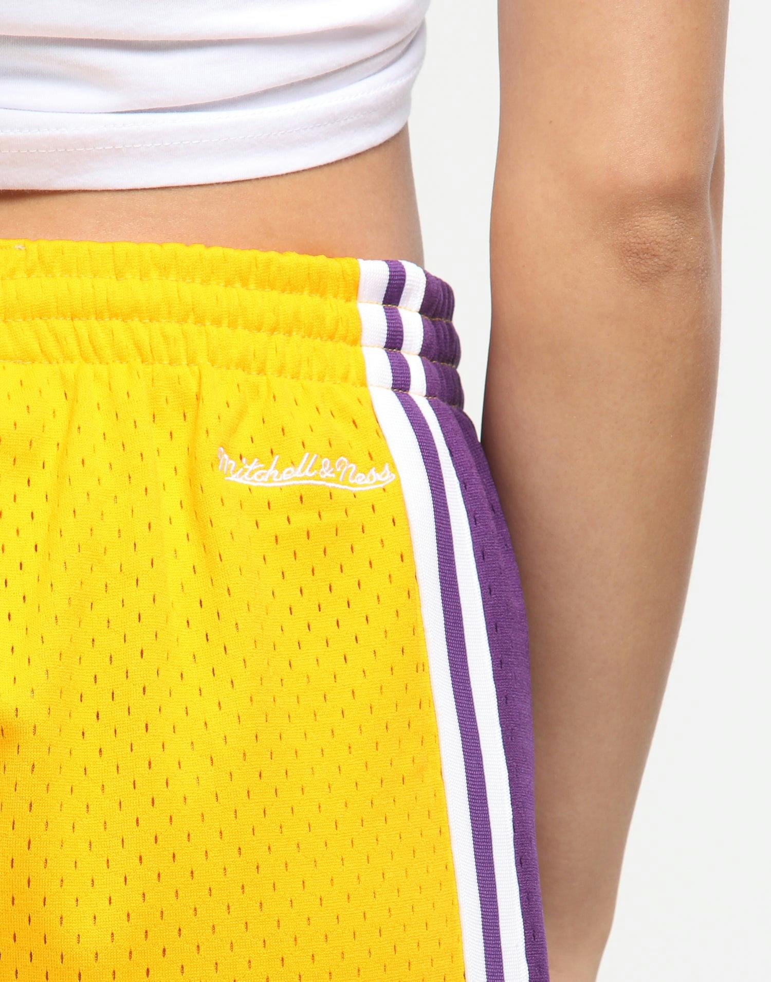 Mitchell Ness Women S Los Angeles Lakers Jump Shot Shorts Yellow Culture Kings Us