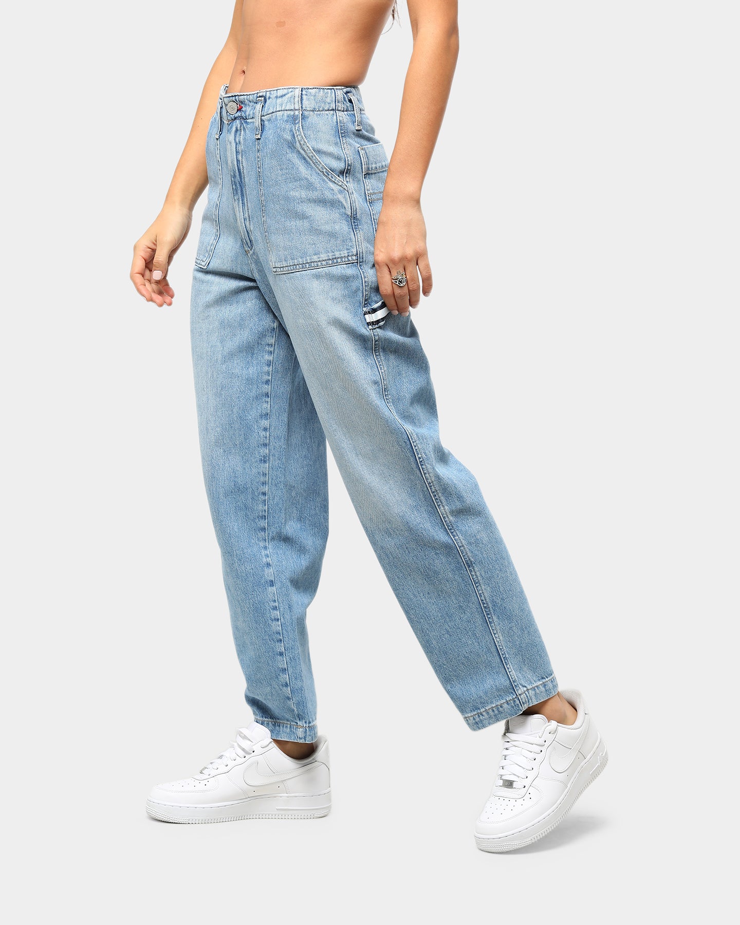 womens cargo denim jeans