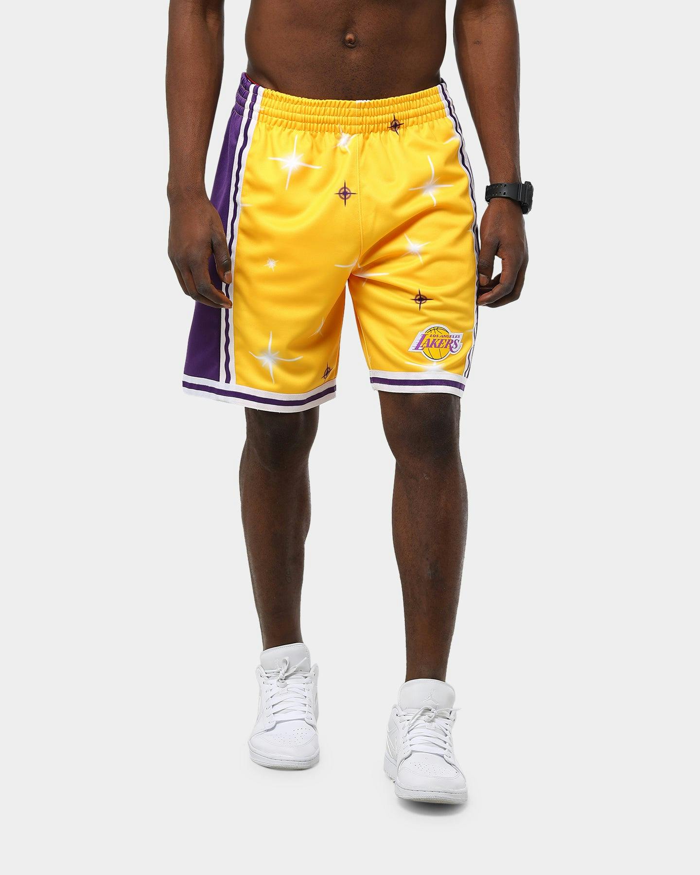 Mitchell Ness Los Angeles Lakers Airbrush Swingman Nba Shorts Gold Culture Kings Us