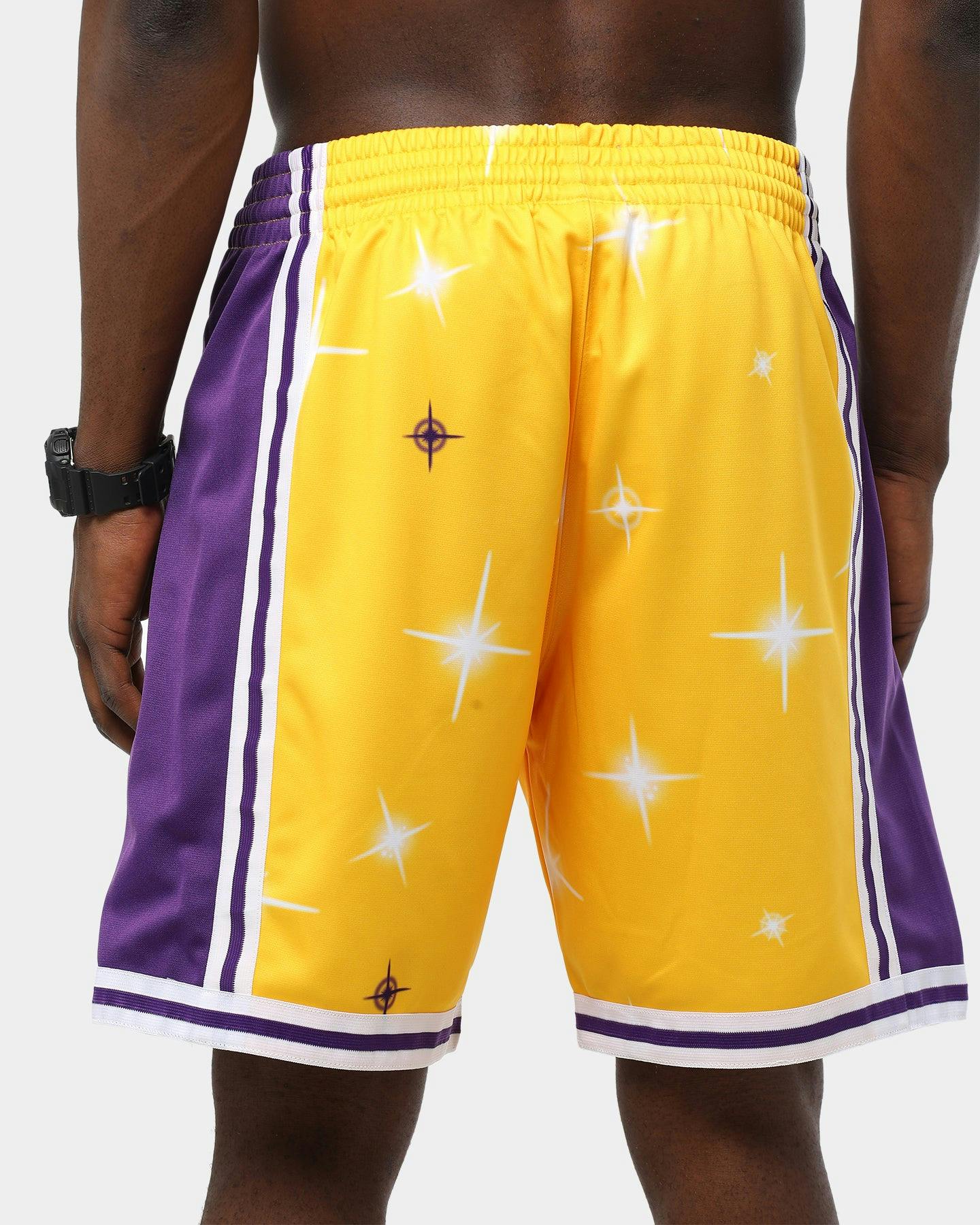 Mitchell Ness Los Angeles Lakers Airbrush Swingman Nba Shorts Gold Culture Kings Us