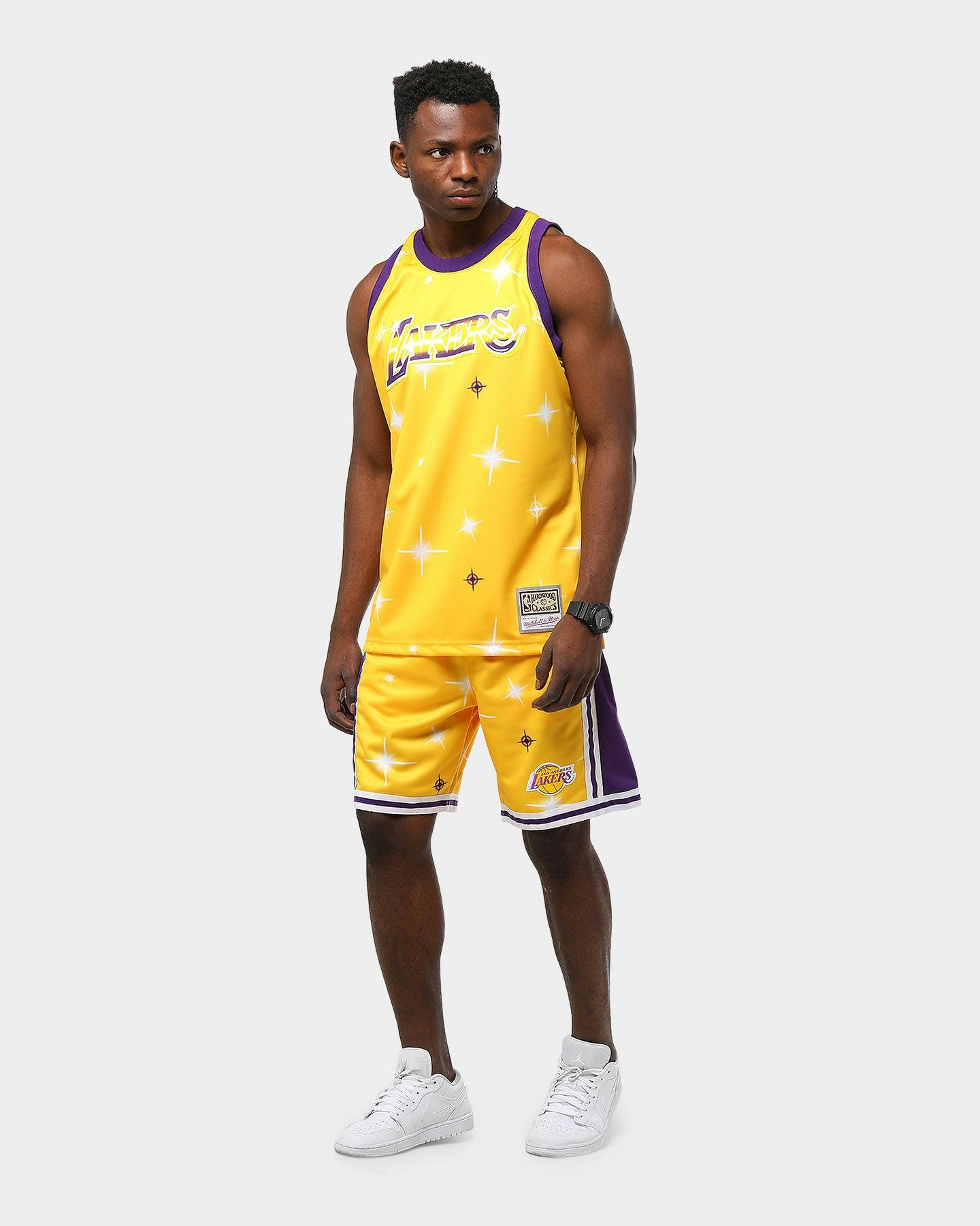 Mitchell Ness Los Angeles Lakers Airbrush Swingman Nba Shorts Gold Culture Kings Us