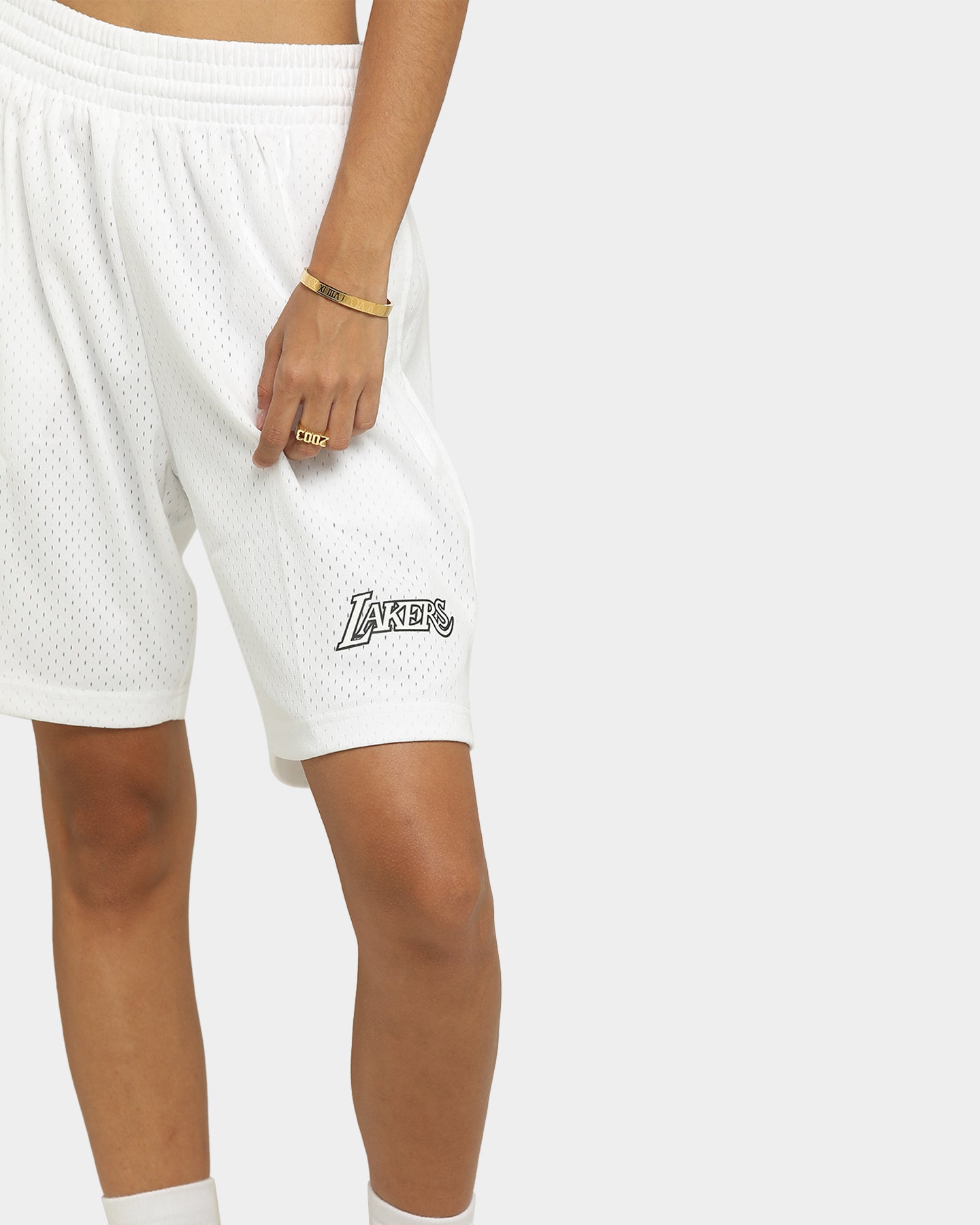 lakers mesh shorts