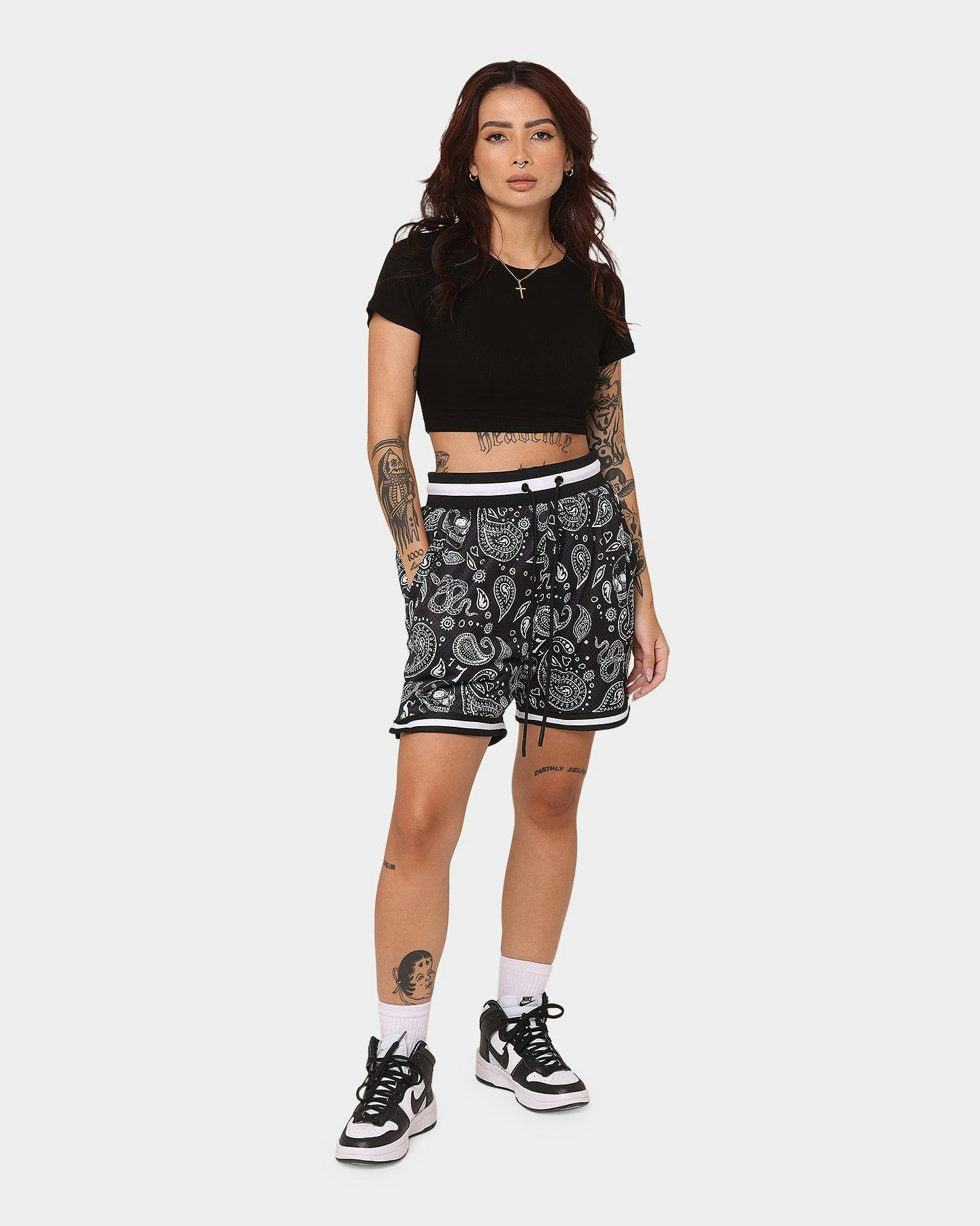 Saint Morta Paisley Olympus Ball Shorts Black/White