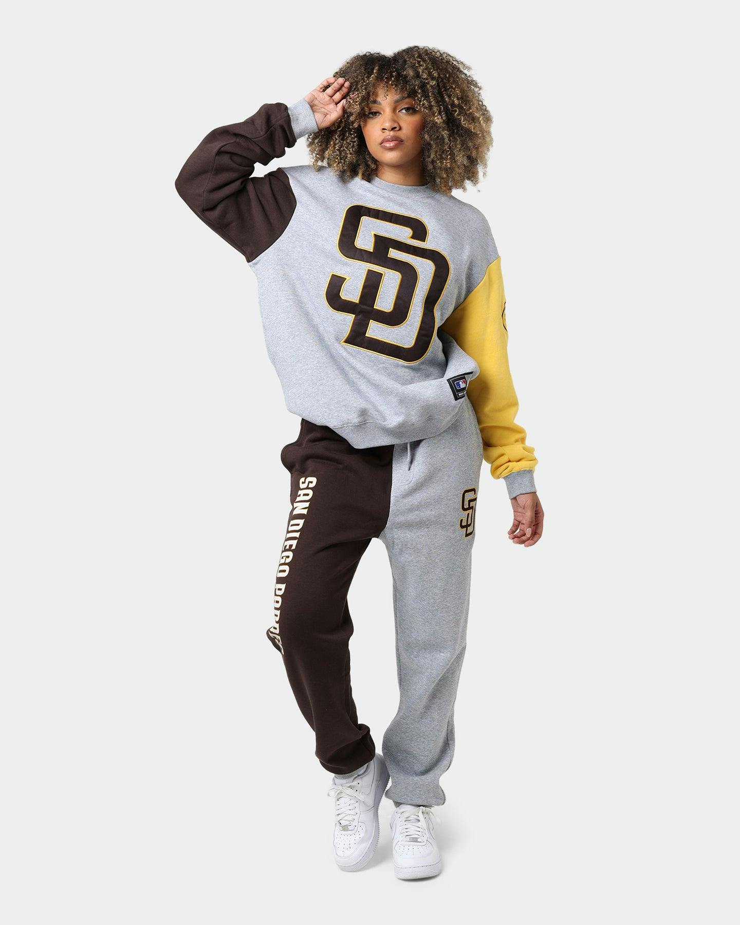 Majestic Athletic San Diego Padres All Team Champs Track Pants Yellow/Grey Marle