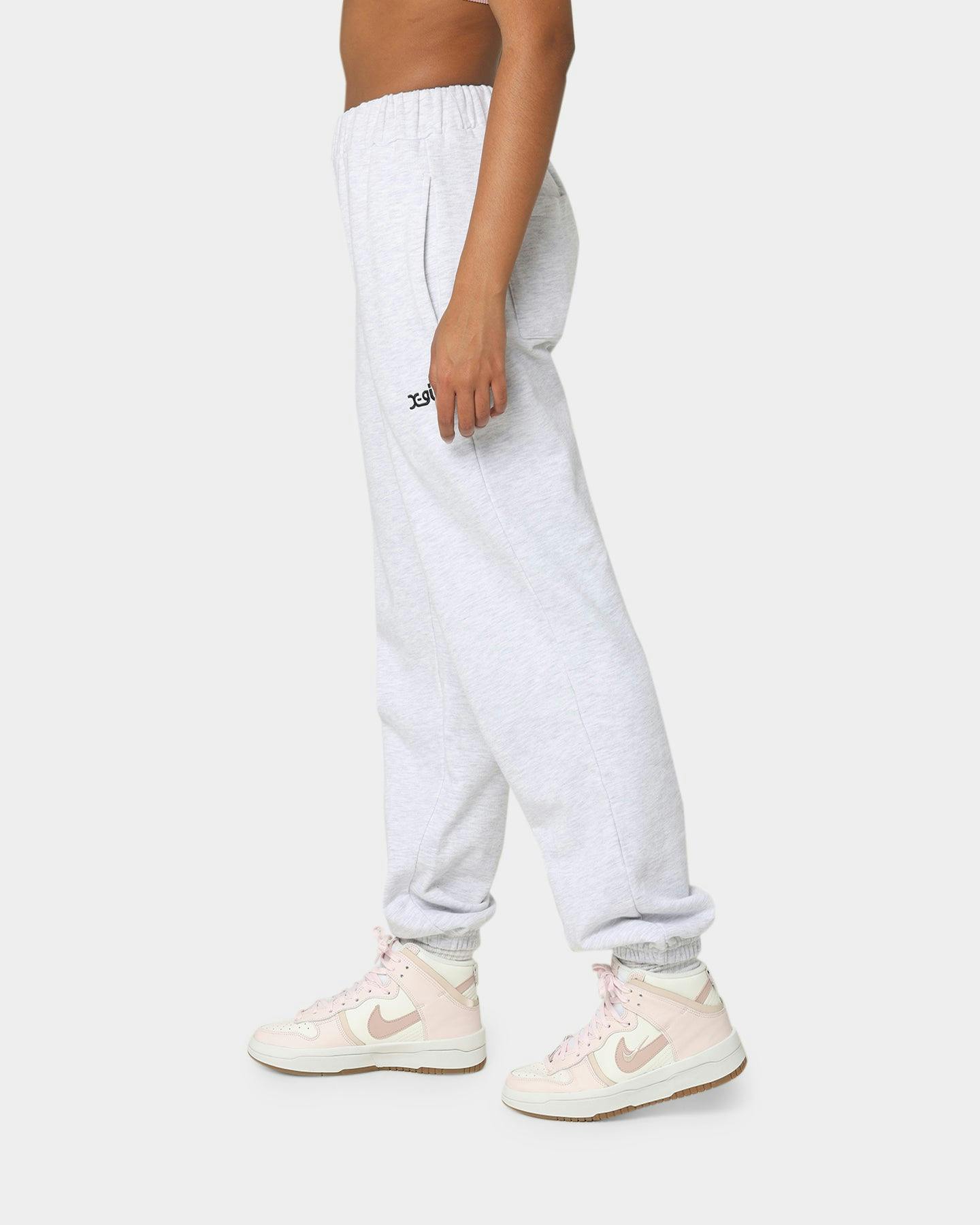 X-Girl Women's Mills Logo Track Pants Snow Marle
