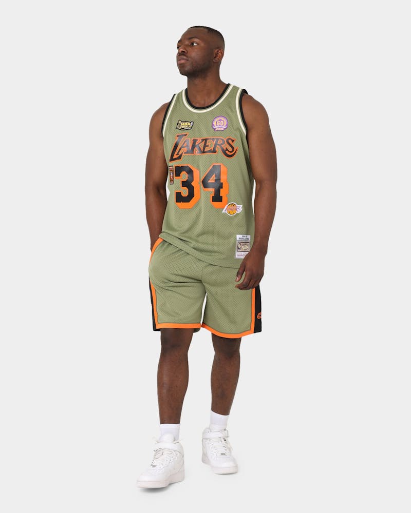 Mitchell & Ness Los Angeles Lakers Flight Swingman Shorts Olive