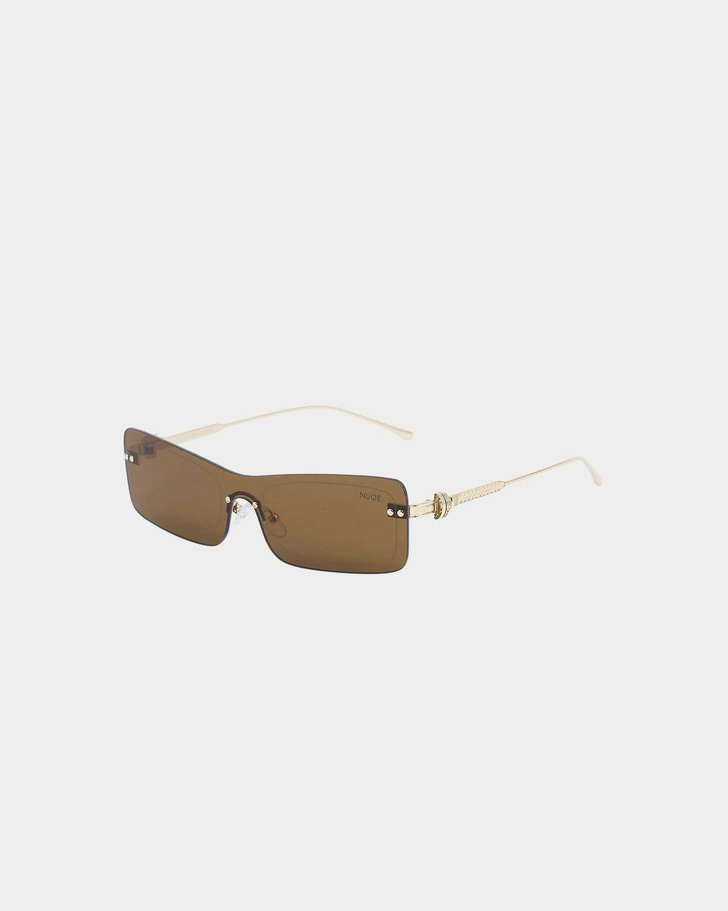 NUQE Razr Sunglasses Brown/Gold