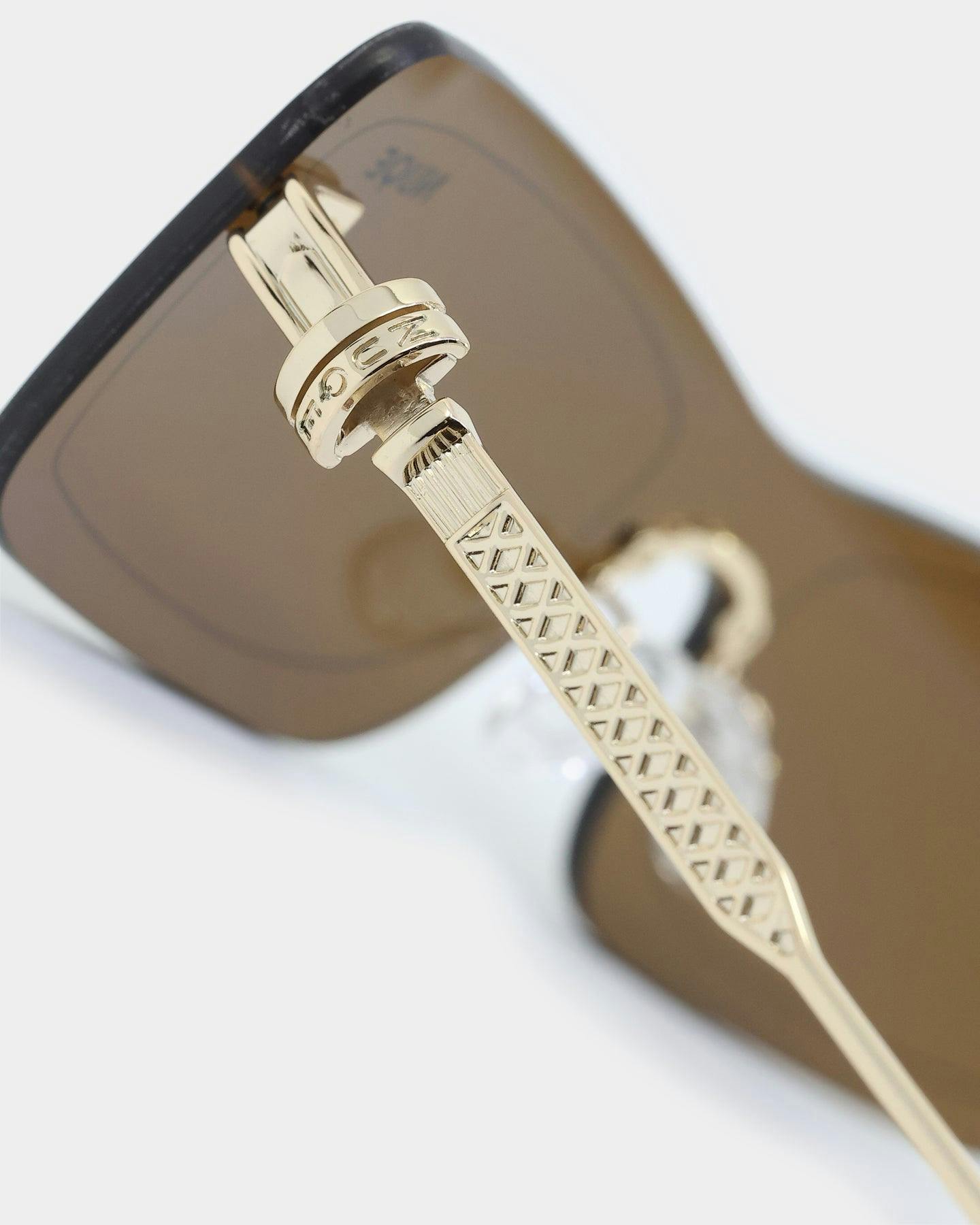 NUQE Razr Sunglasses Brown/Gold