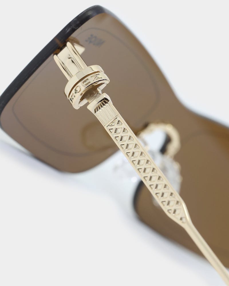 NUQE Razr Sunglasses Brown/Gold thumbnail - 4