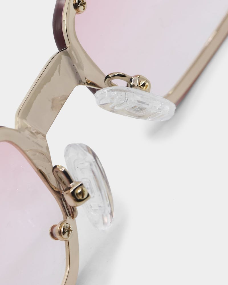 NUQE Velvet Sunglasses Peach/Gold thumbnail - 6