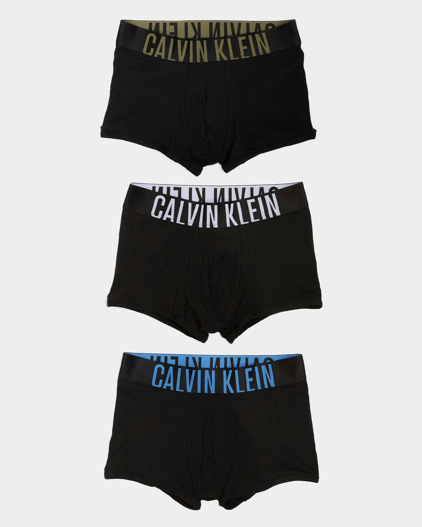 Calvin Klein Stretch Cotton Trunks 3 Pack Black/Blue