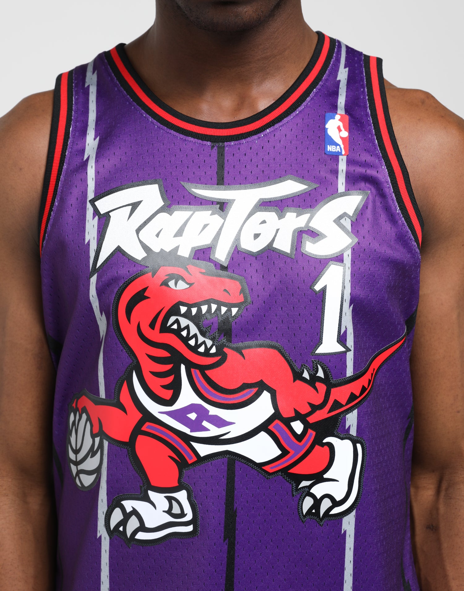 purple and red raptors jersey